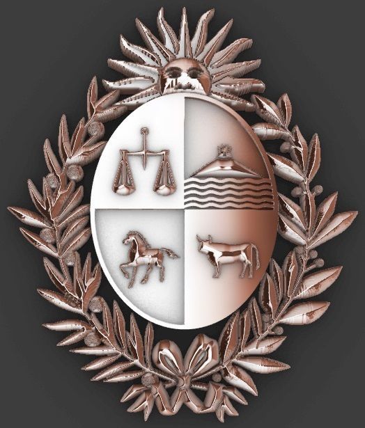 Escudo de Uruguay Coat of Arms Uruguay 3D print model_12
