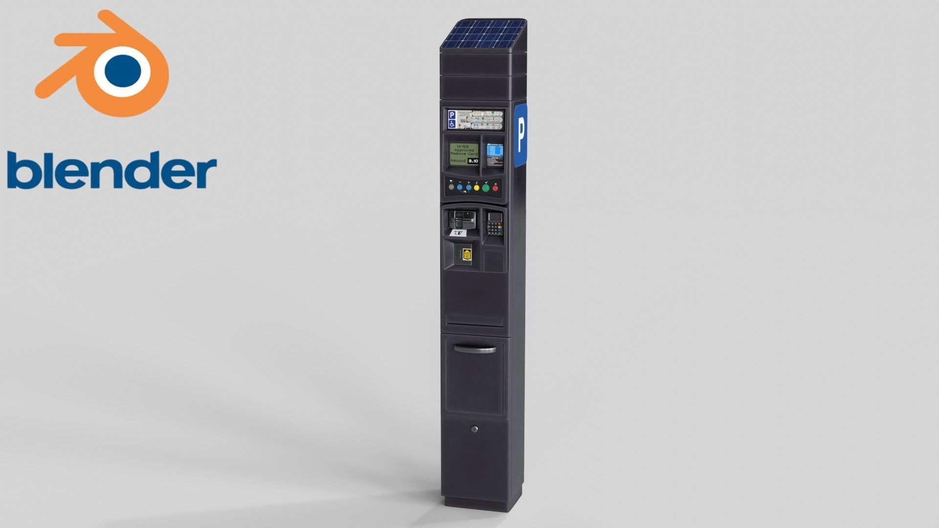 Parking Meter Low-poly 3D model_6