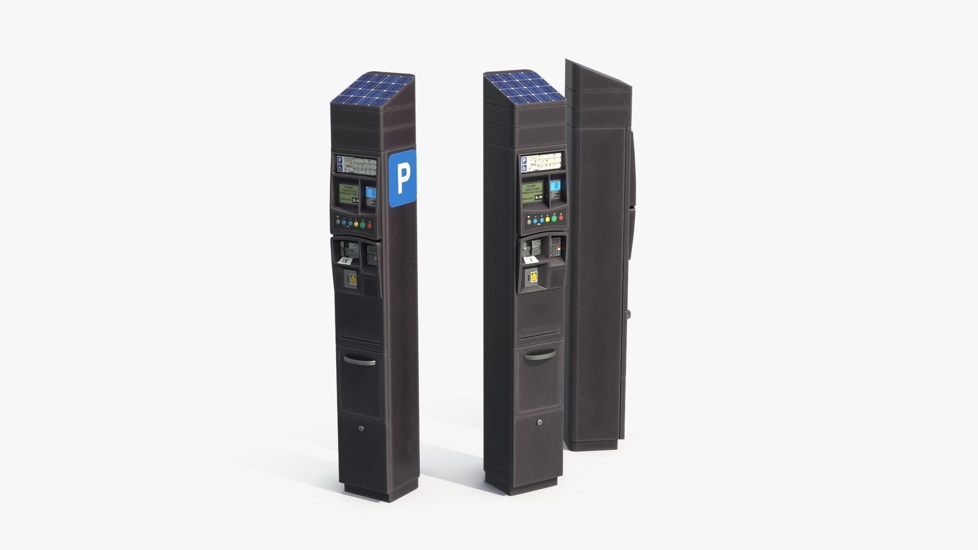 Parking Meter Low-poly 3D model_8