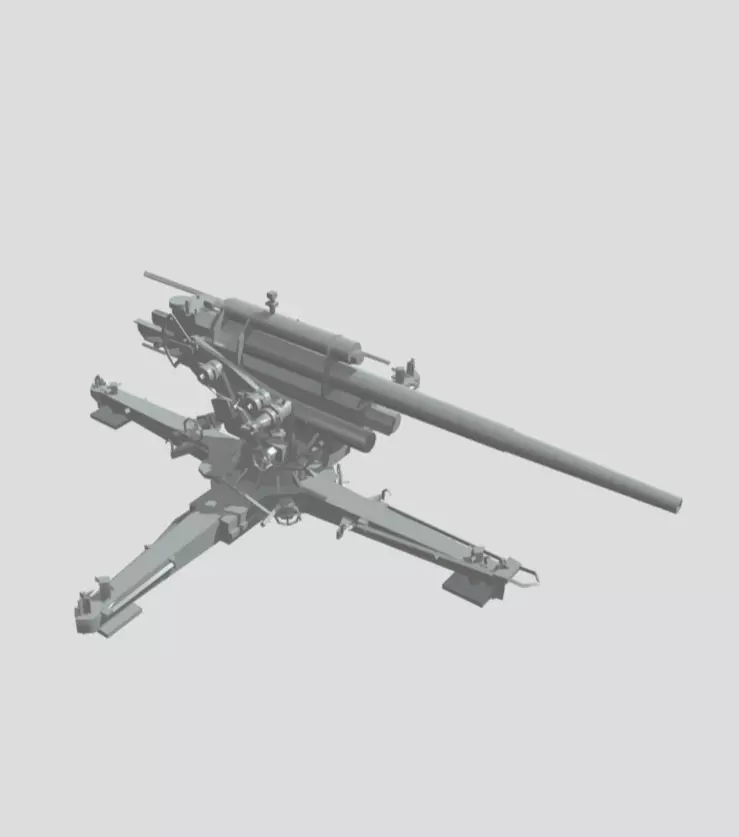 GERMAN 88 CM FLAK WW2 AA GUN 3D model_0