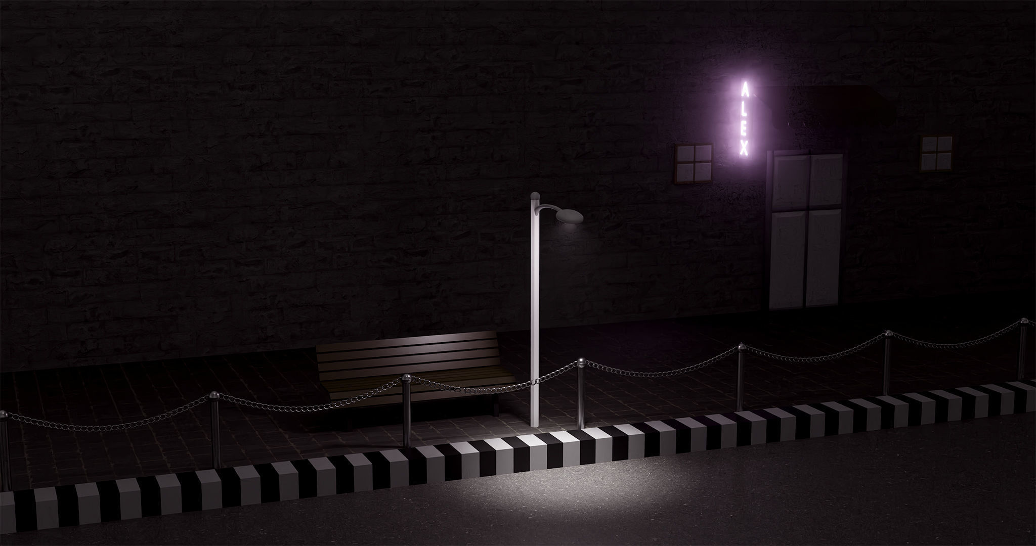 Street lamp Free 3D model_1