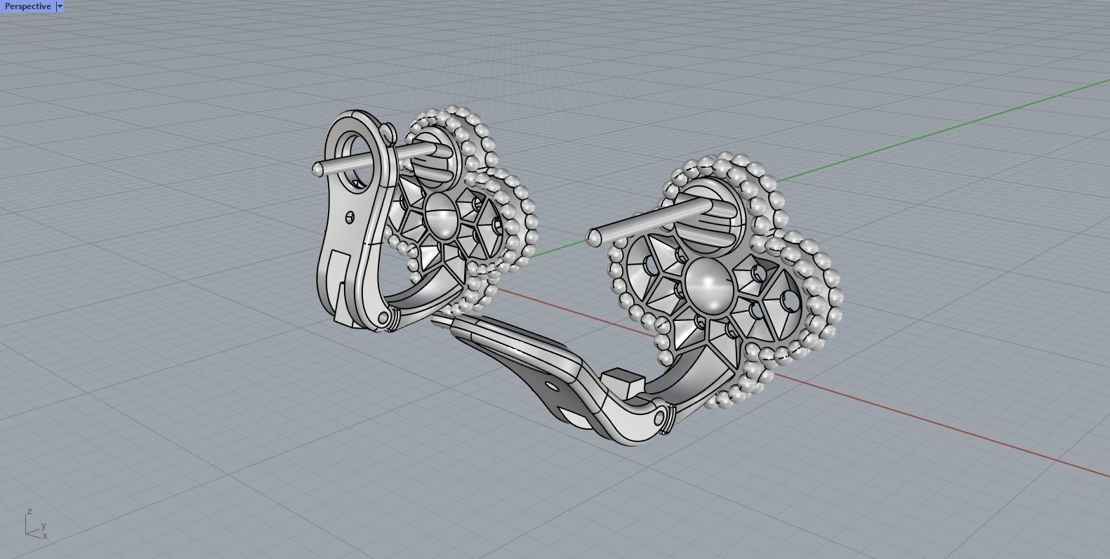 Van Cleef Earrings lightweight 3D print model_31