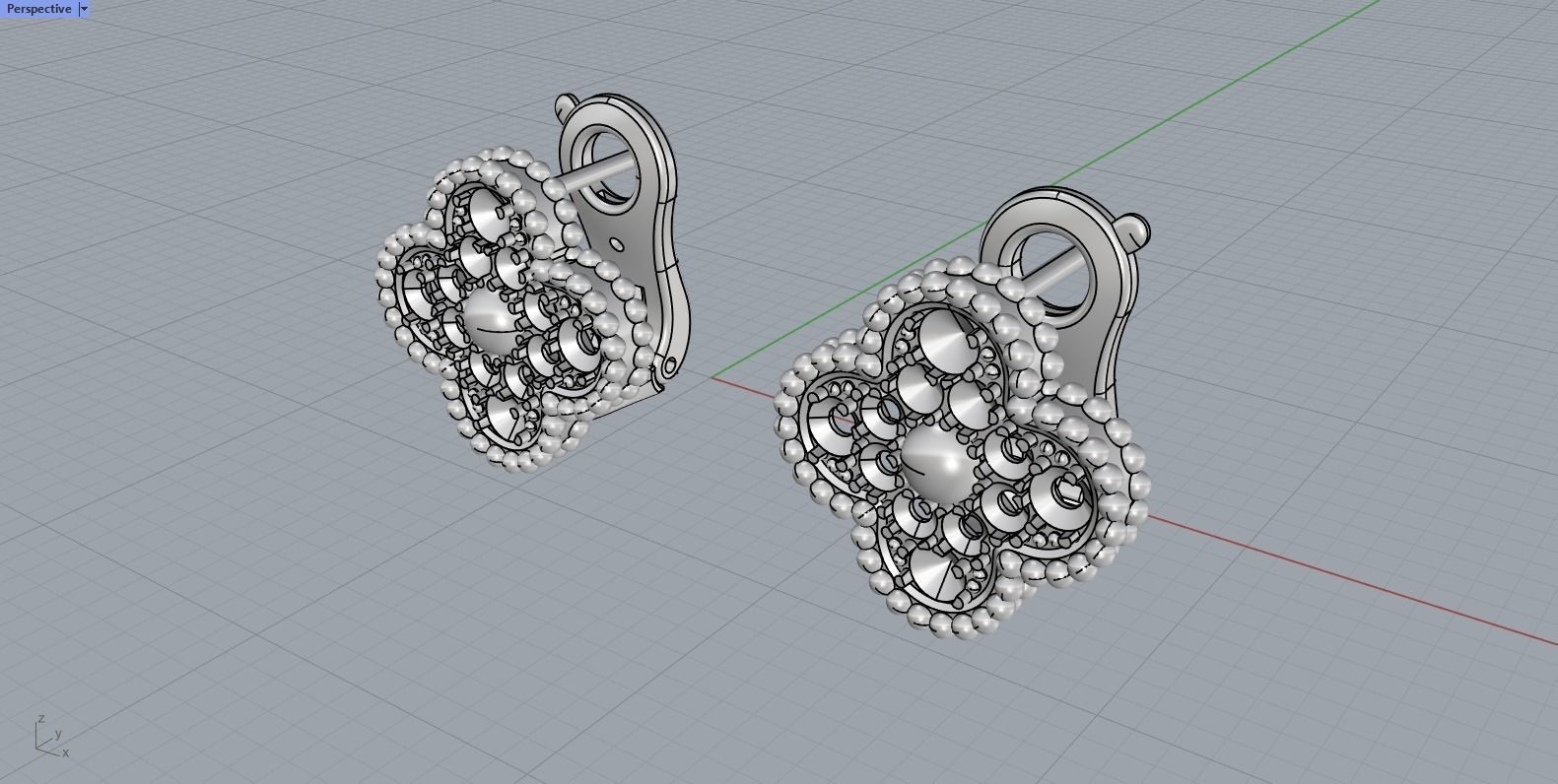 Van Cleef Earrings lightweight 3D print model_30