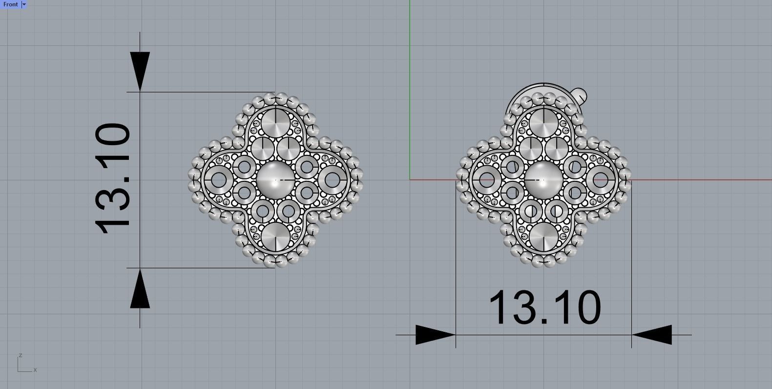 Van Cleef Earrings lightweight 3D print model_25