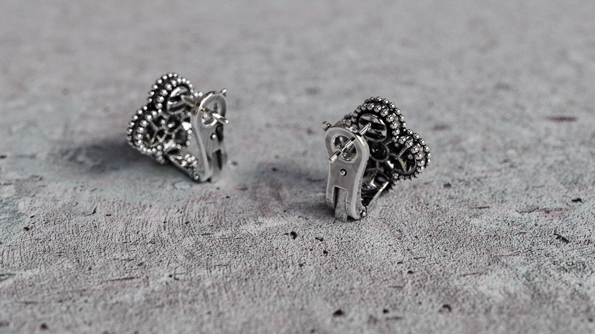 Van Cleef Earrings lightweight 3D print model_19
