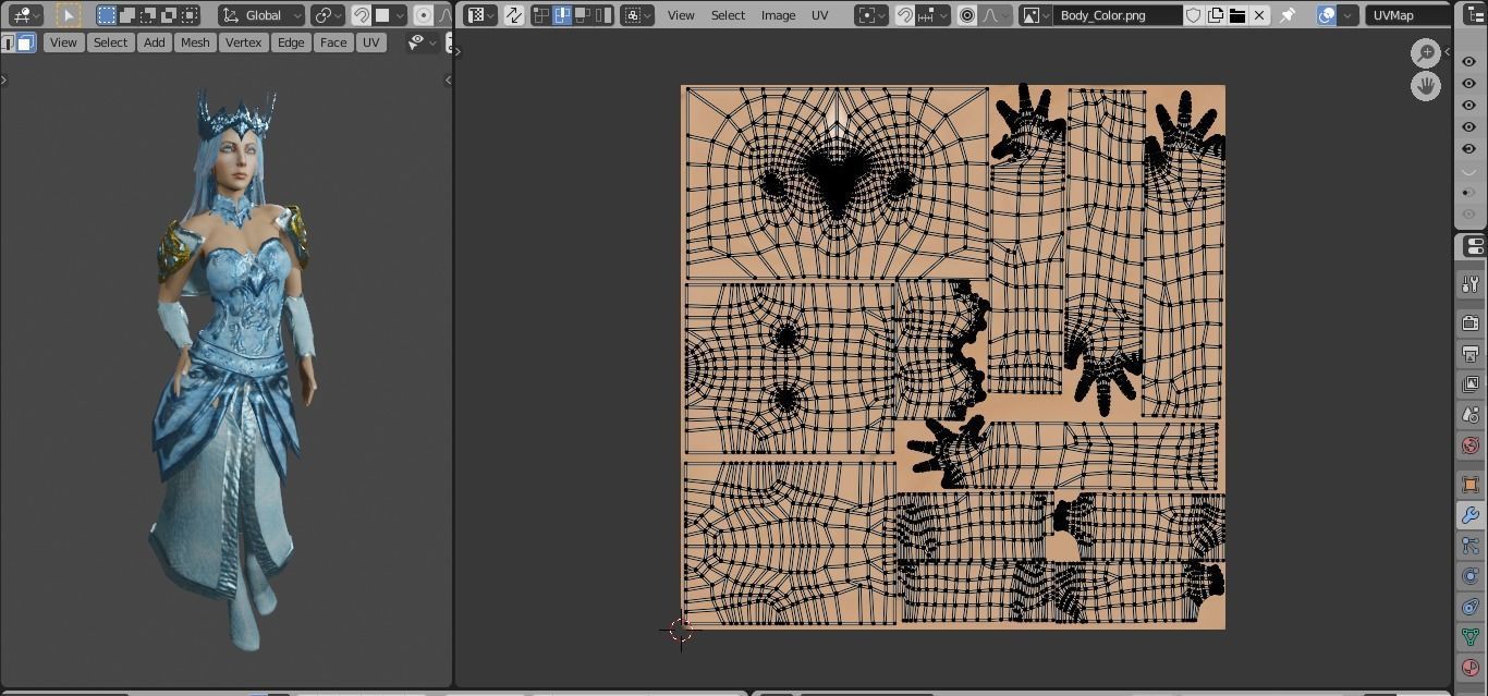 Ice Queen Game Character Low-poly 3D model_3