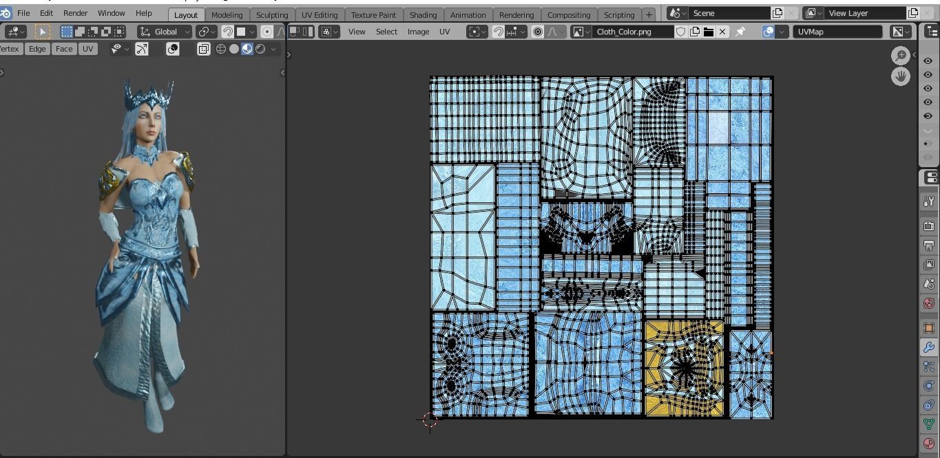 Ice Queen Game Character Low-poly 3D model_5
