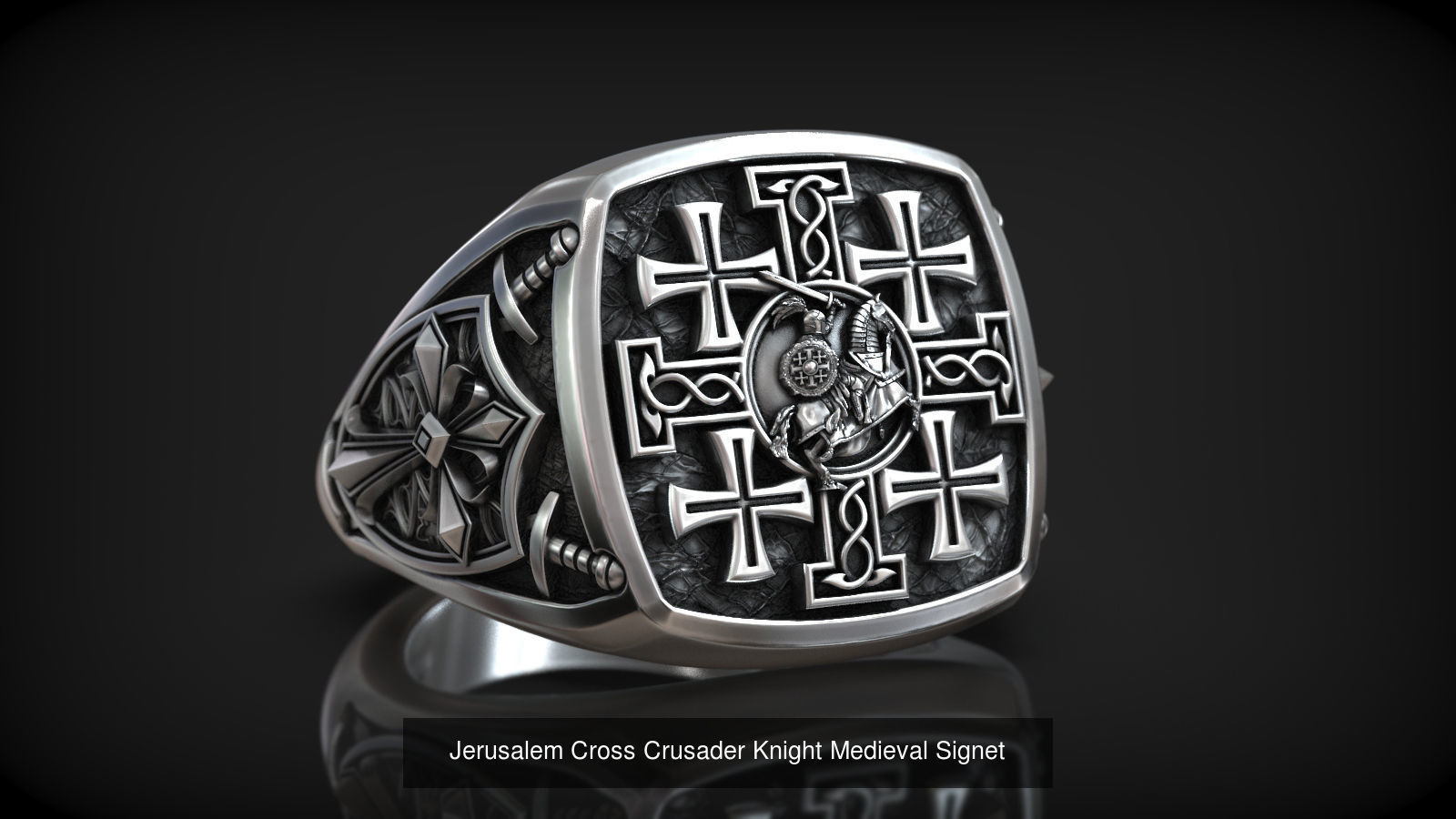 Crusader Cross Knight Medieval Gothic Signet Collection _1