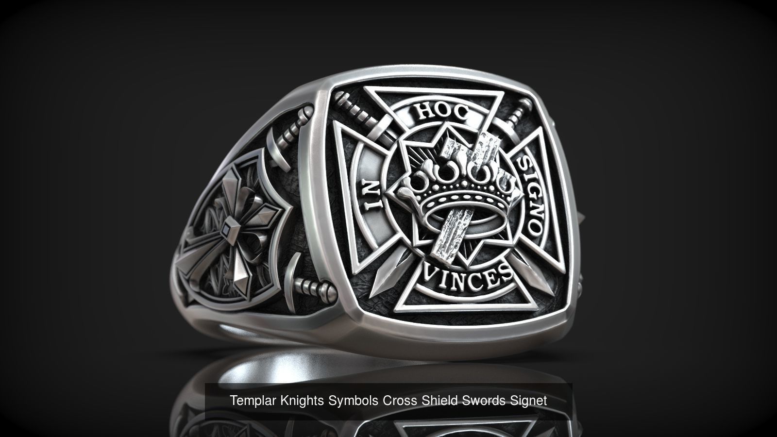 Crusader Cross Knight Medieval Gothic Signet Collection _2