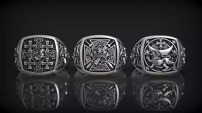 Crusader Cross Knight Medieval Gothic Signet Collection