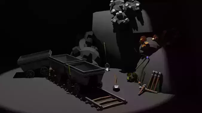 Low Poly Mineshaft