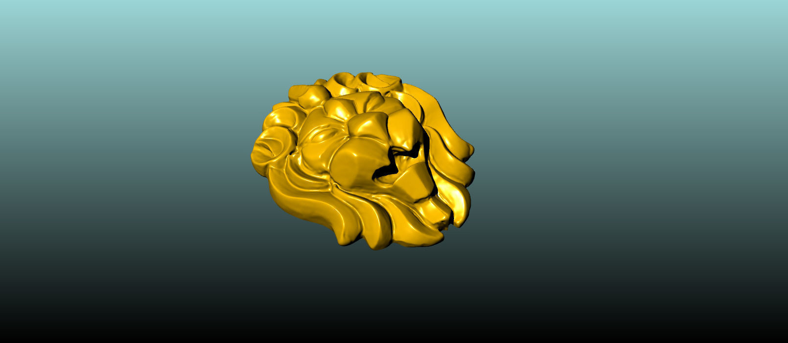 lion talisman pendant 3D print model_2