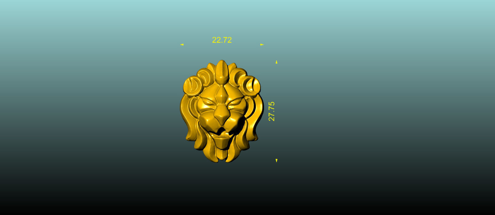 lion talisman pendant 3D print model_4