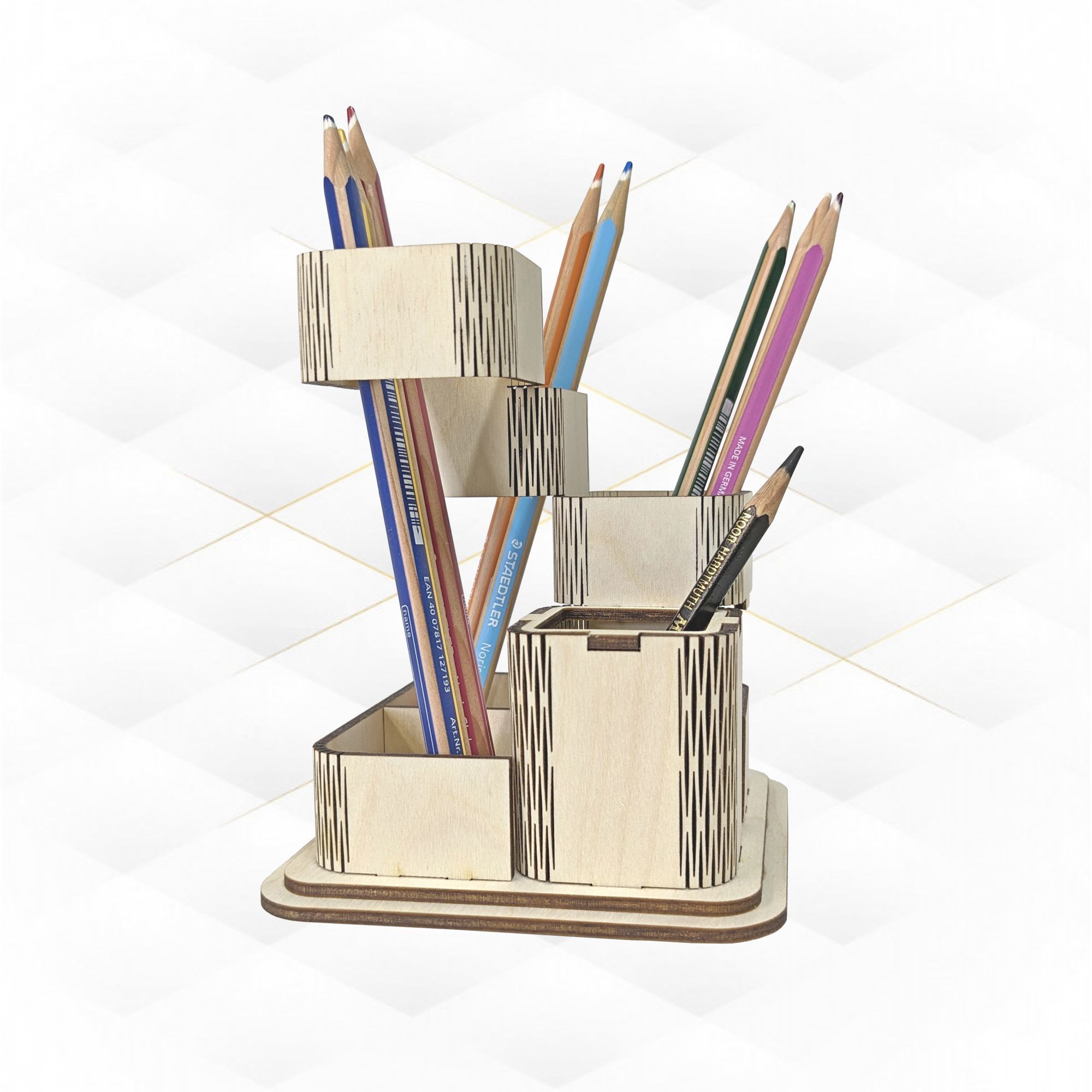 Unique floating stand holder laser files 3D print model_1