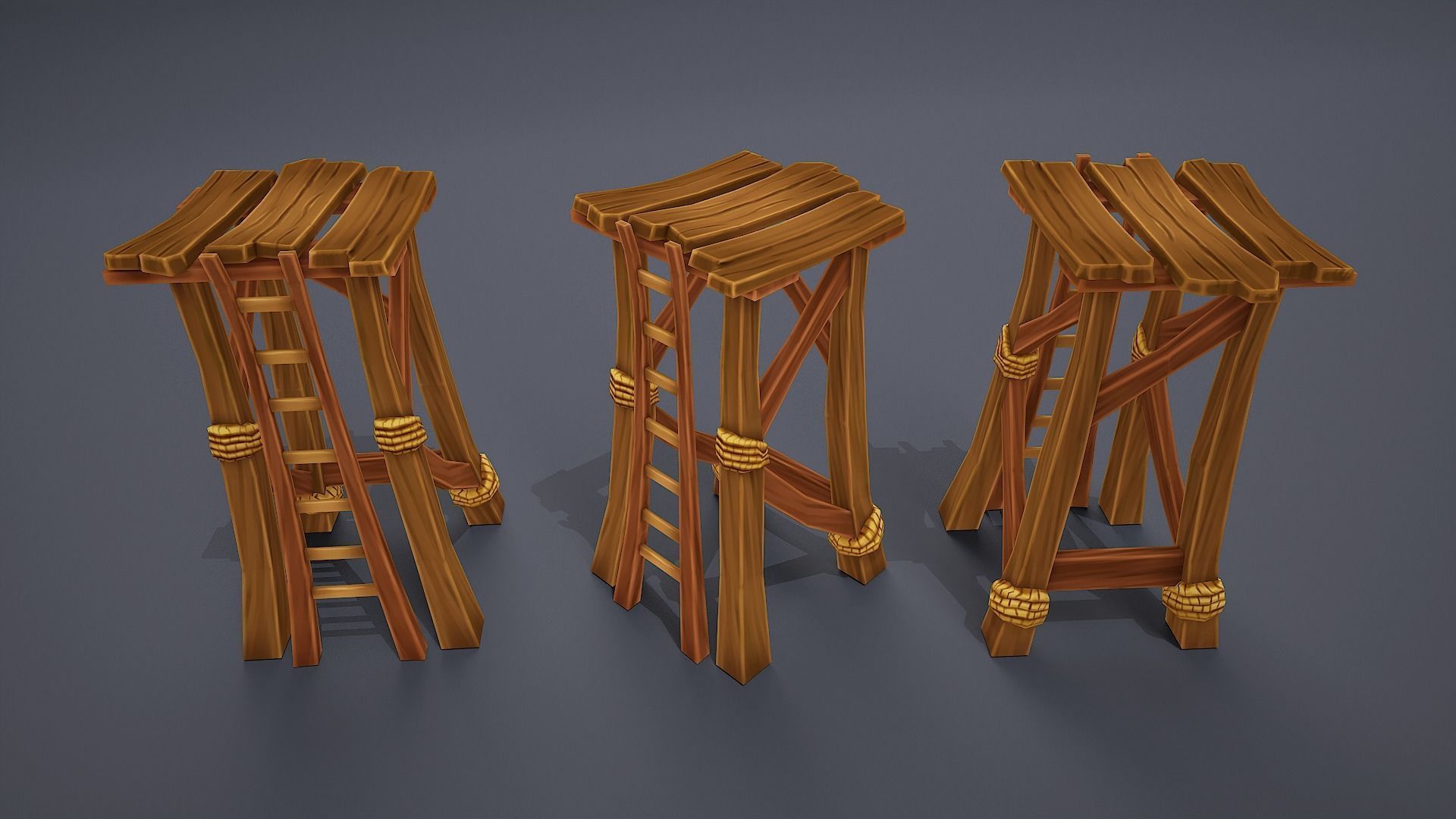 Stylized towers asset Low-poly 3D model_3