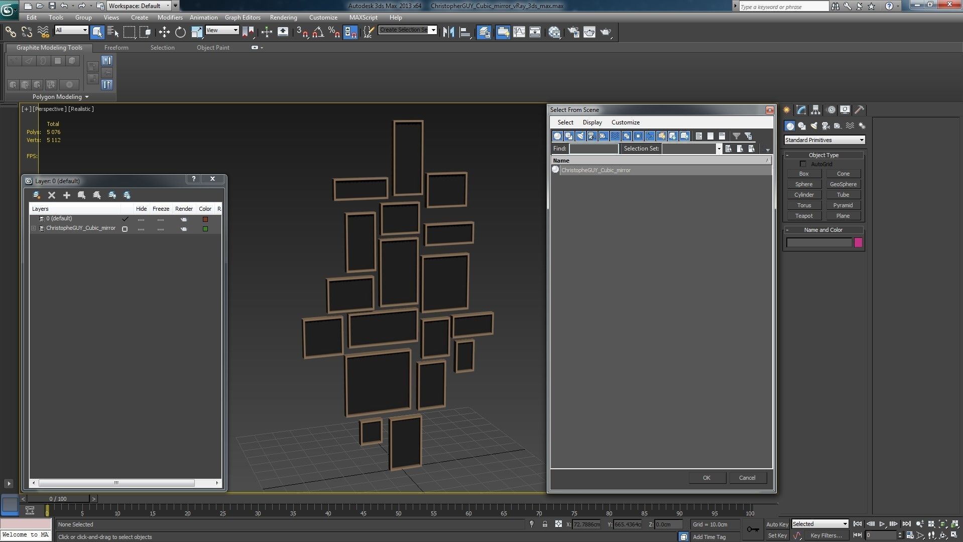 Christopher Guy Cubic Mirror Low-poly 3D model_23