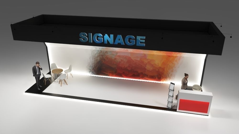 Ready Exhibition Booth signage Design Setup 3D model 3D model_1