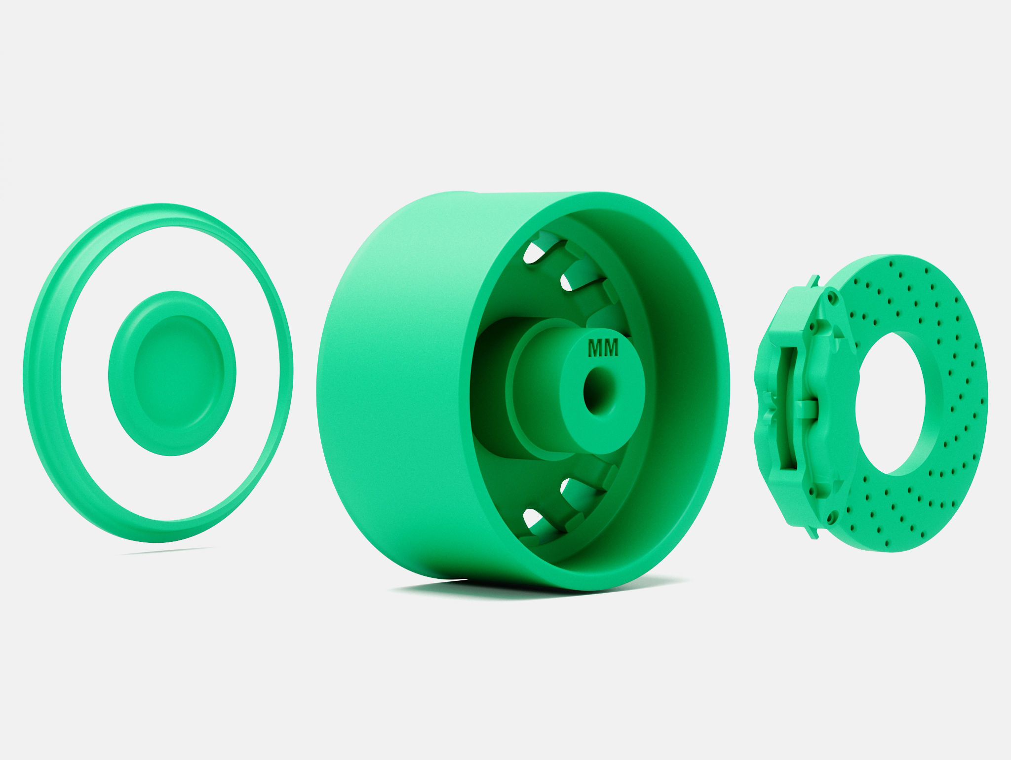 15x8 US Artillery 555 Wheel and Brake 3D print model_5