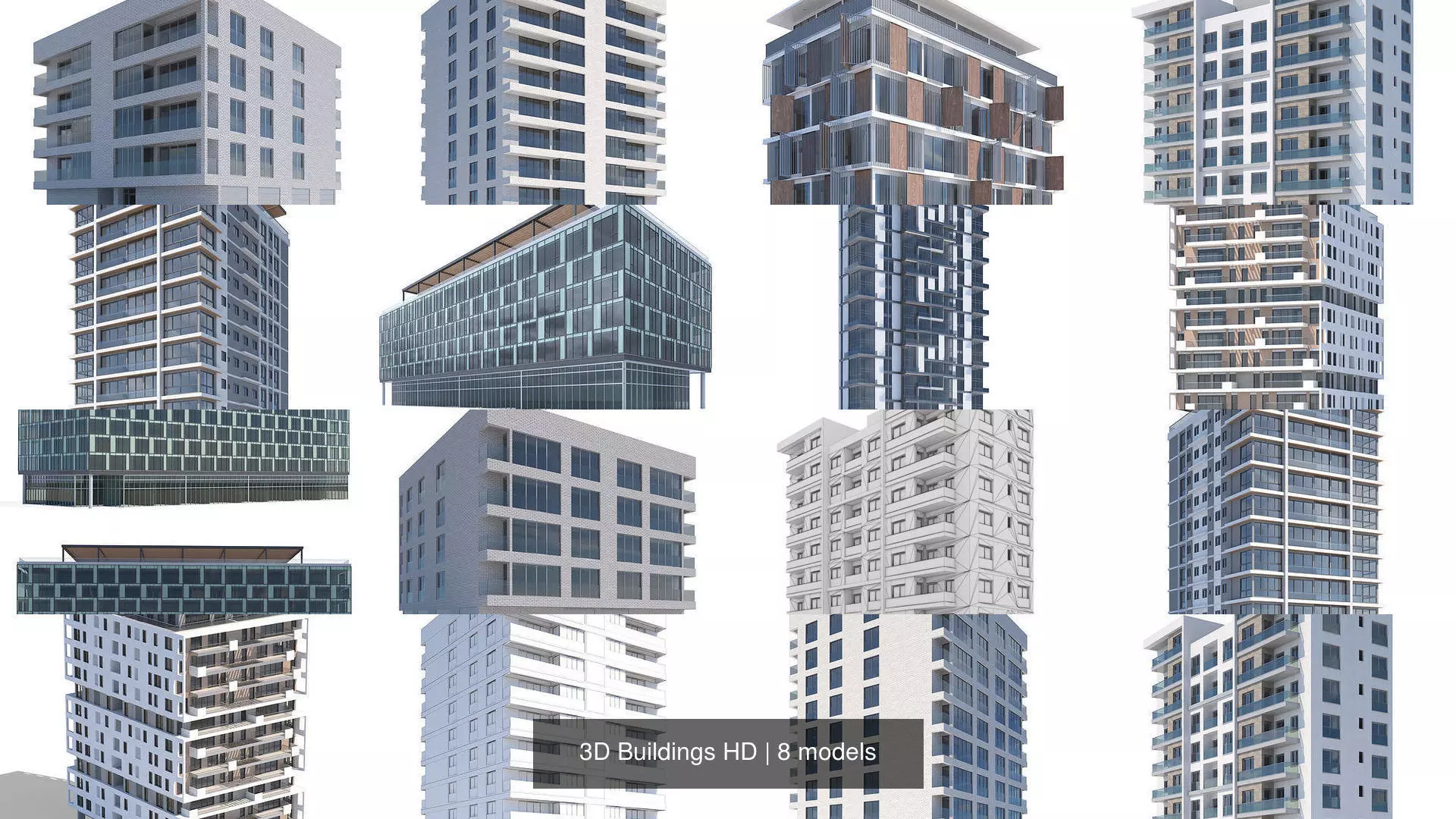 3D Buildings HD 3D Model Collection_0