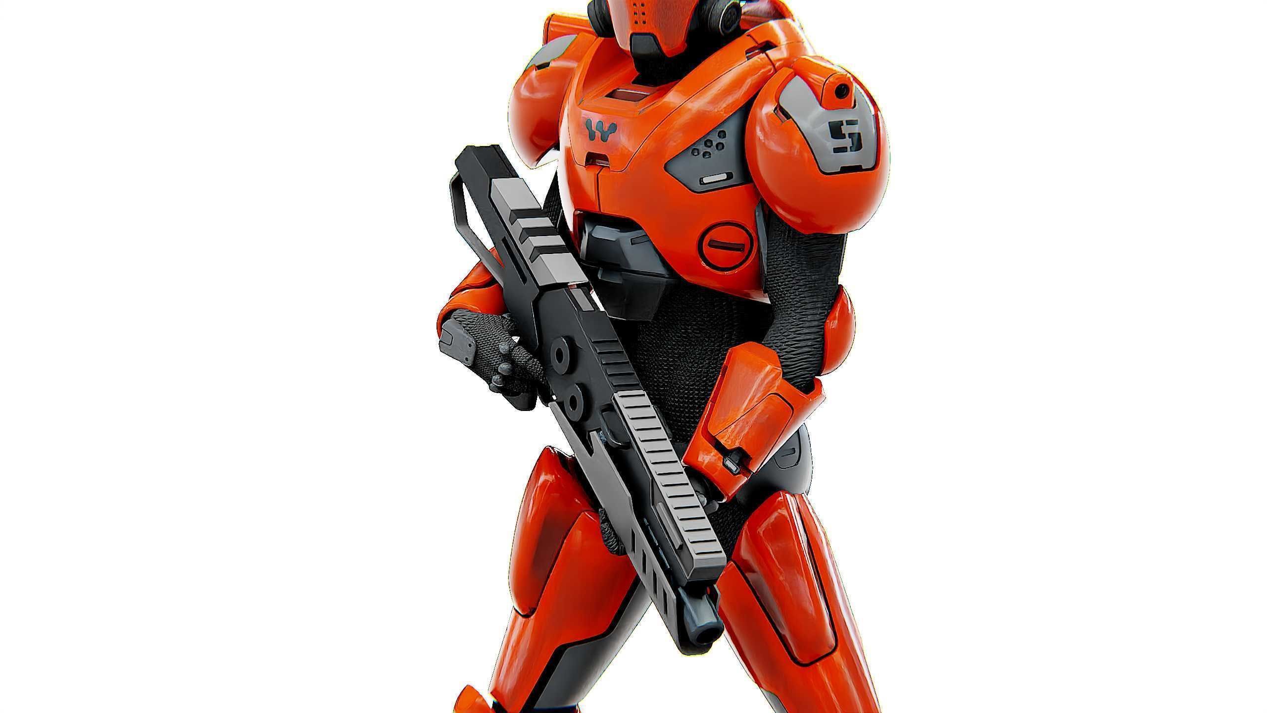 CYBER SOLDIER F-3000 Rigged for Unreal Engine - Unity - MIXAMO  3D model_26