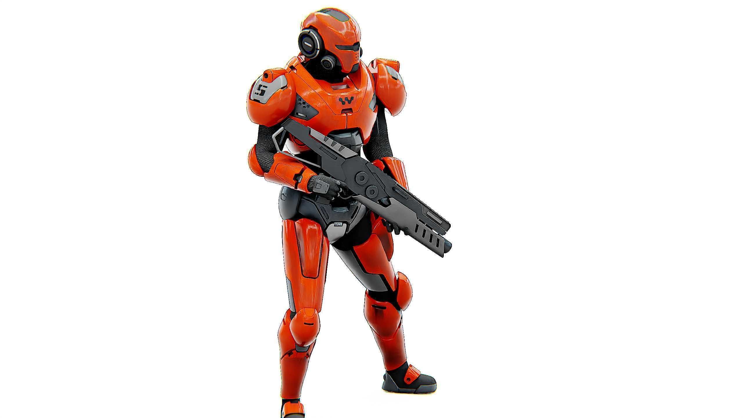 CYBER SOLDIER F-3000 Rigged for Unreal Engine - Unity - MIXAMO  3D model_4