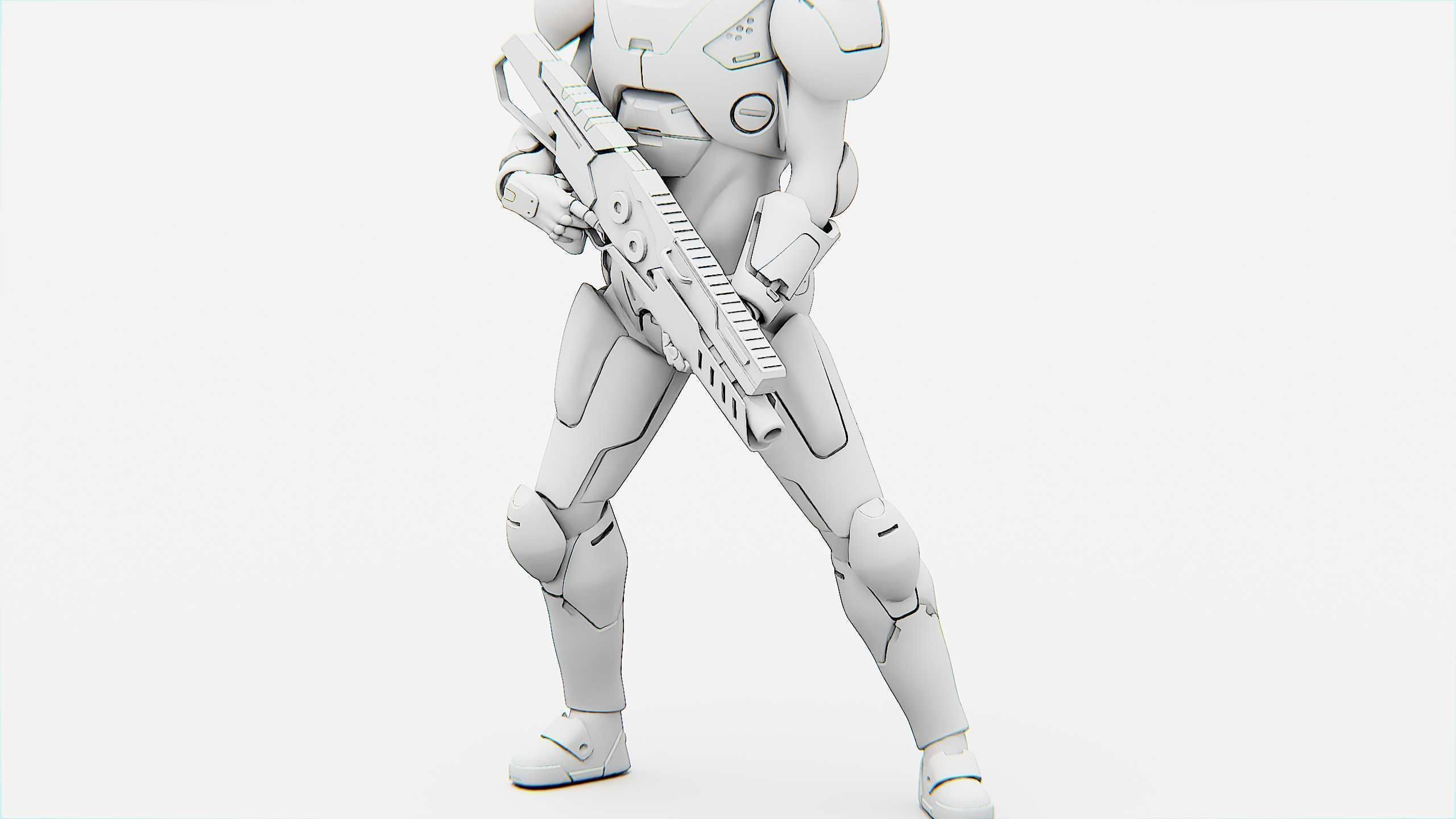 CYBER SOLDIER F-3000 Rigged for Unreal Engine - Unity - MIXAMO  3D model_35