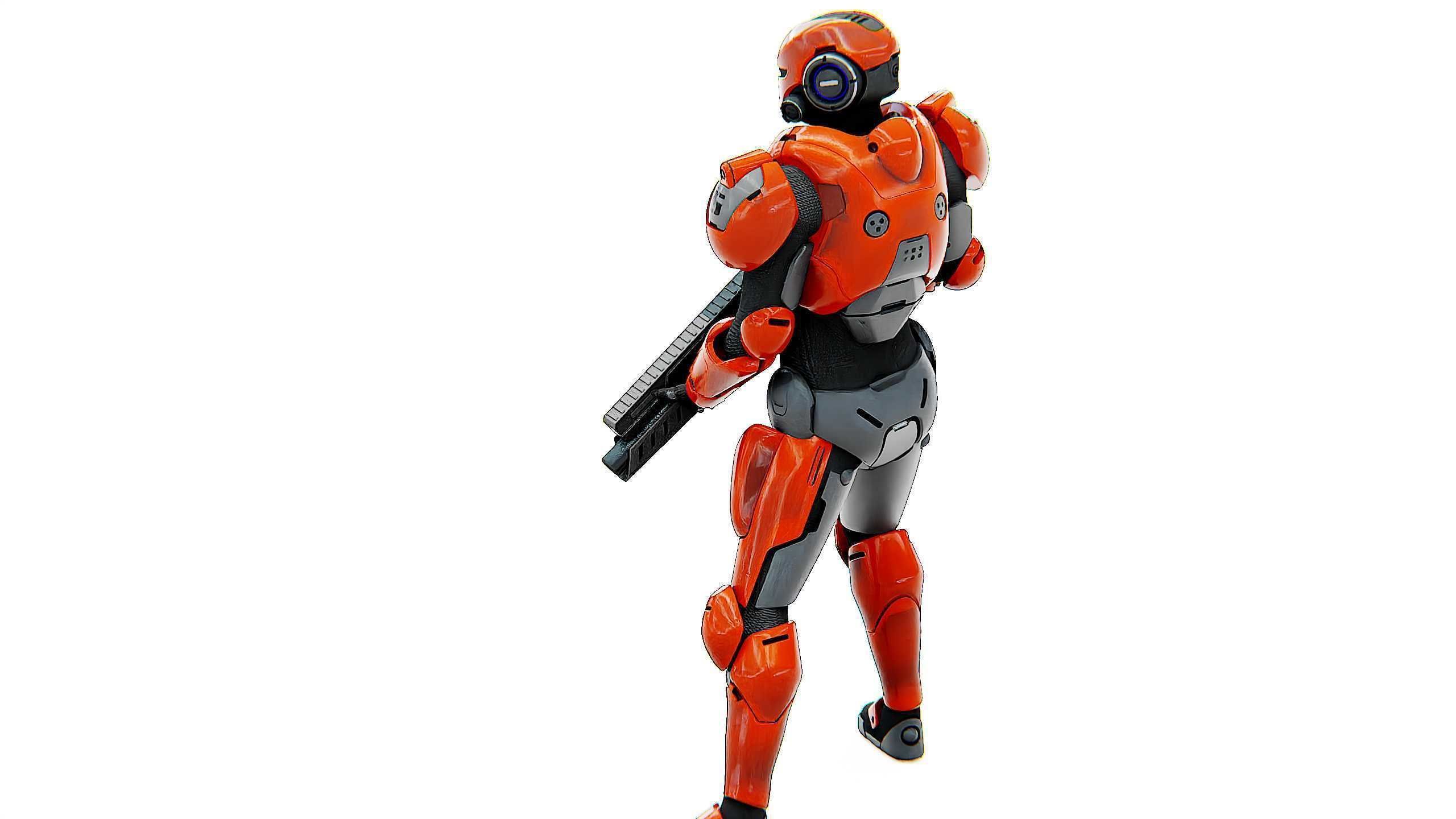 CYBER SOLDIER F-3000 Rigged for Unreal Engine - Unity - MIXAMO  3D model_14