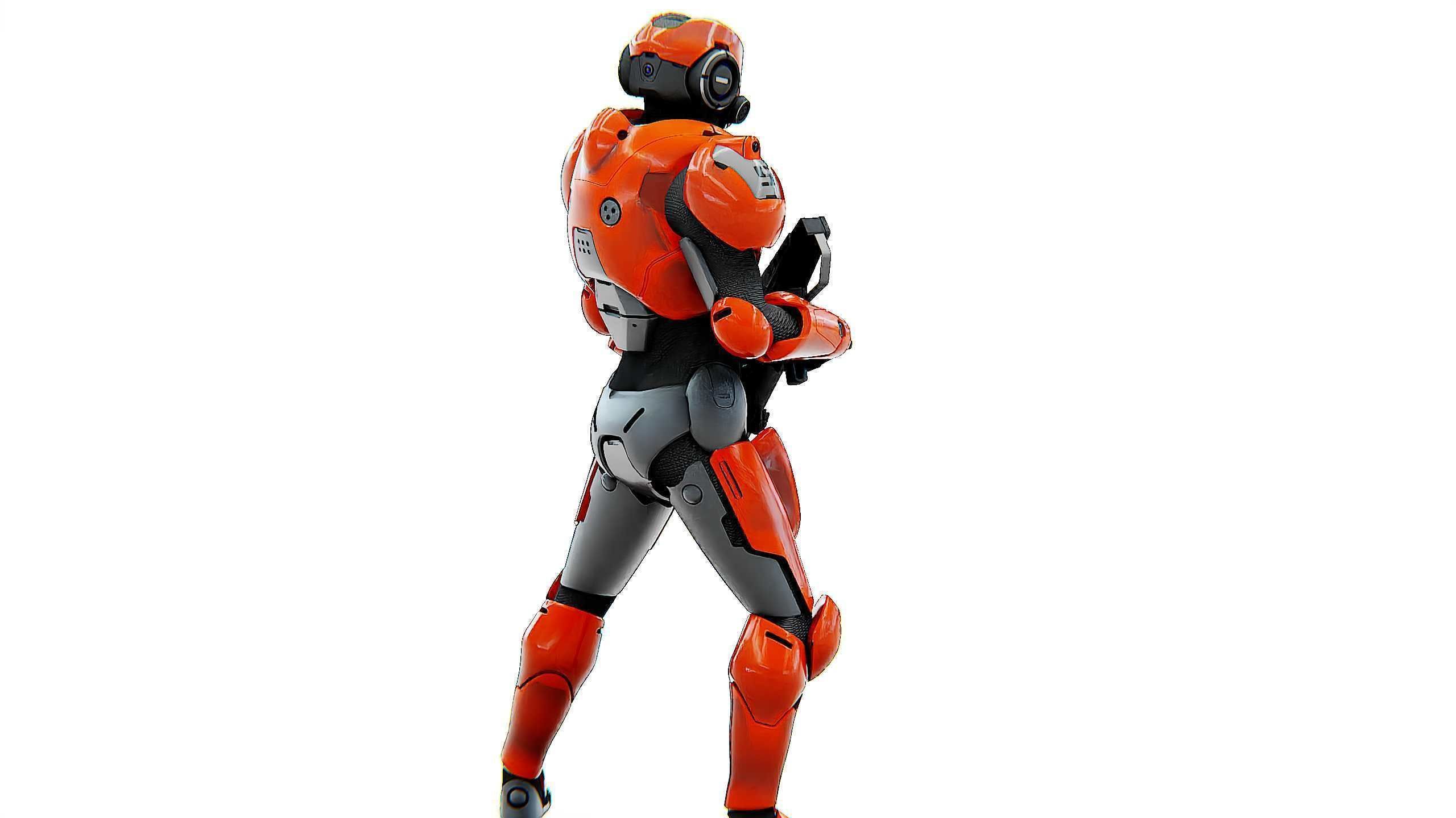 CYBER SOLDIER F-3000 Rigged for Unreal Engine - Unity - MIXAMO  3D model_9