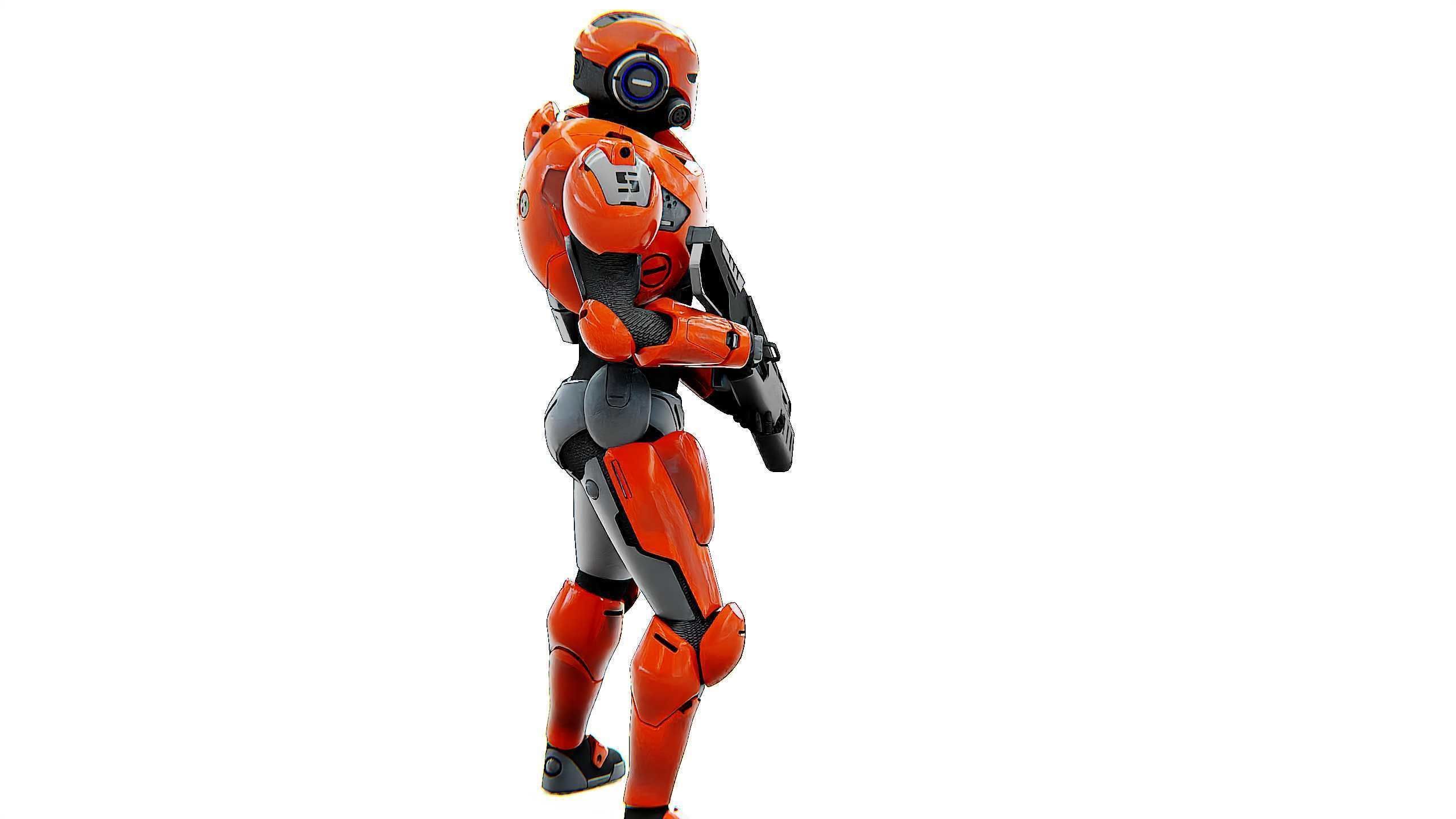 CYBER SOLDIER F-3000 Rigged for Unreal Engine - Unity - MIXAMO  3D model_7