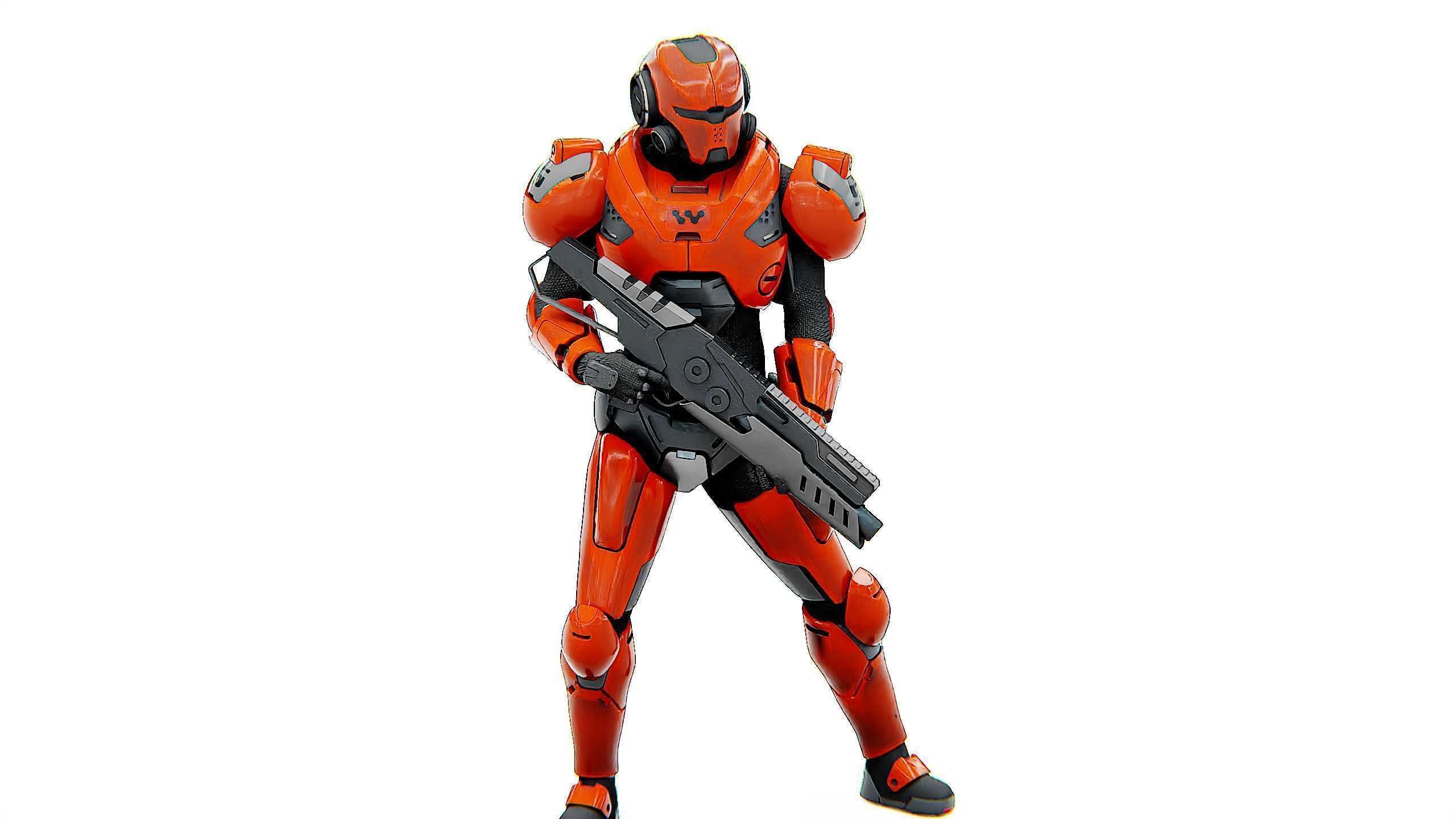 CYBER SOLDIER F-3000 Rigged for Unreal Engine - Unity - MIXAMO  3D model_2