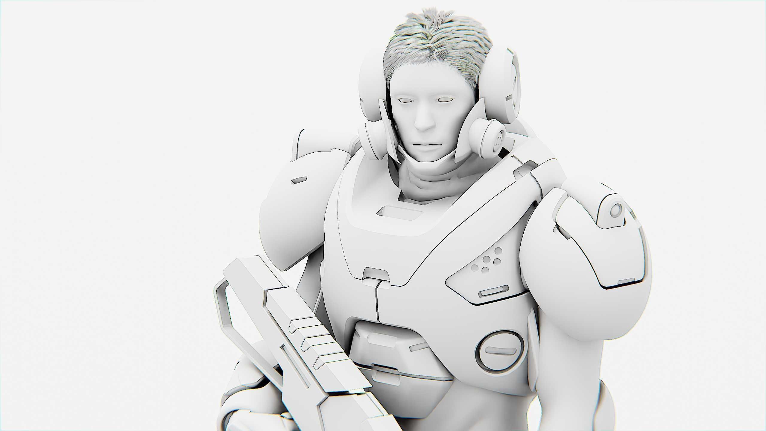 CYBER SOLDIER F-3000 Rigged for Unreal Engine - Unity - MIXAMO  3D model_34