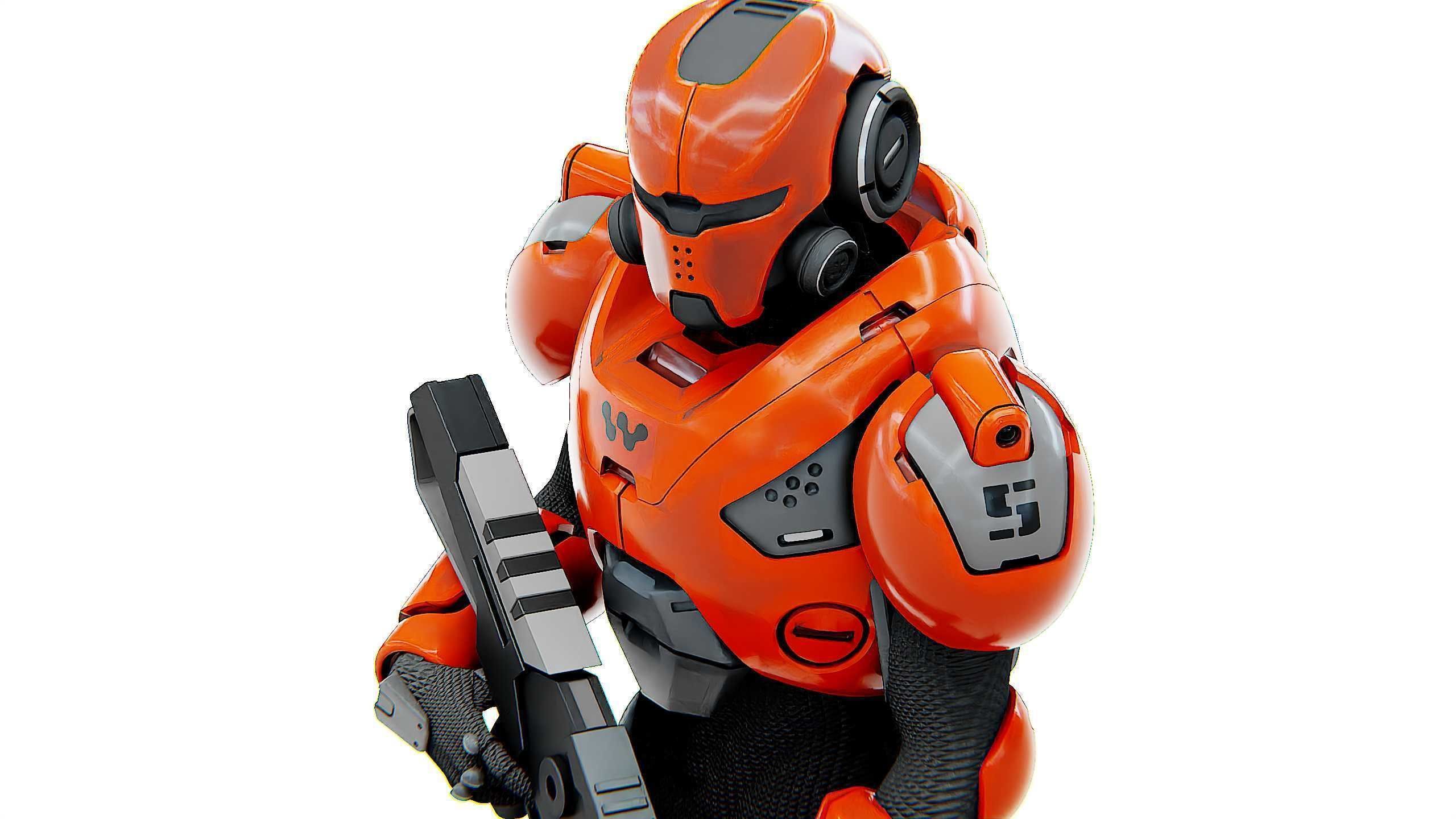 CYBER SOLDIER F-3000 Rigged for Unreal Engine - Unity - MIXAMO  3D model_25