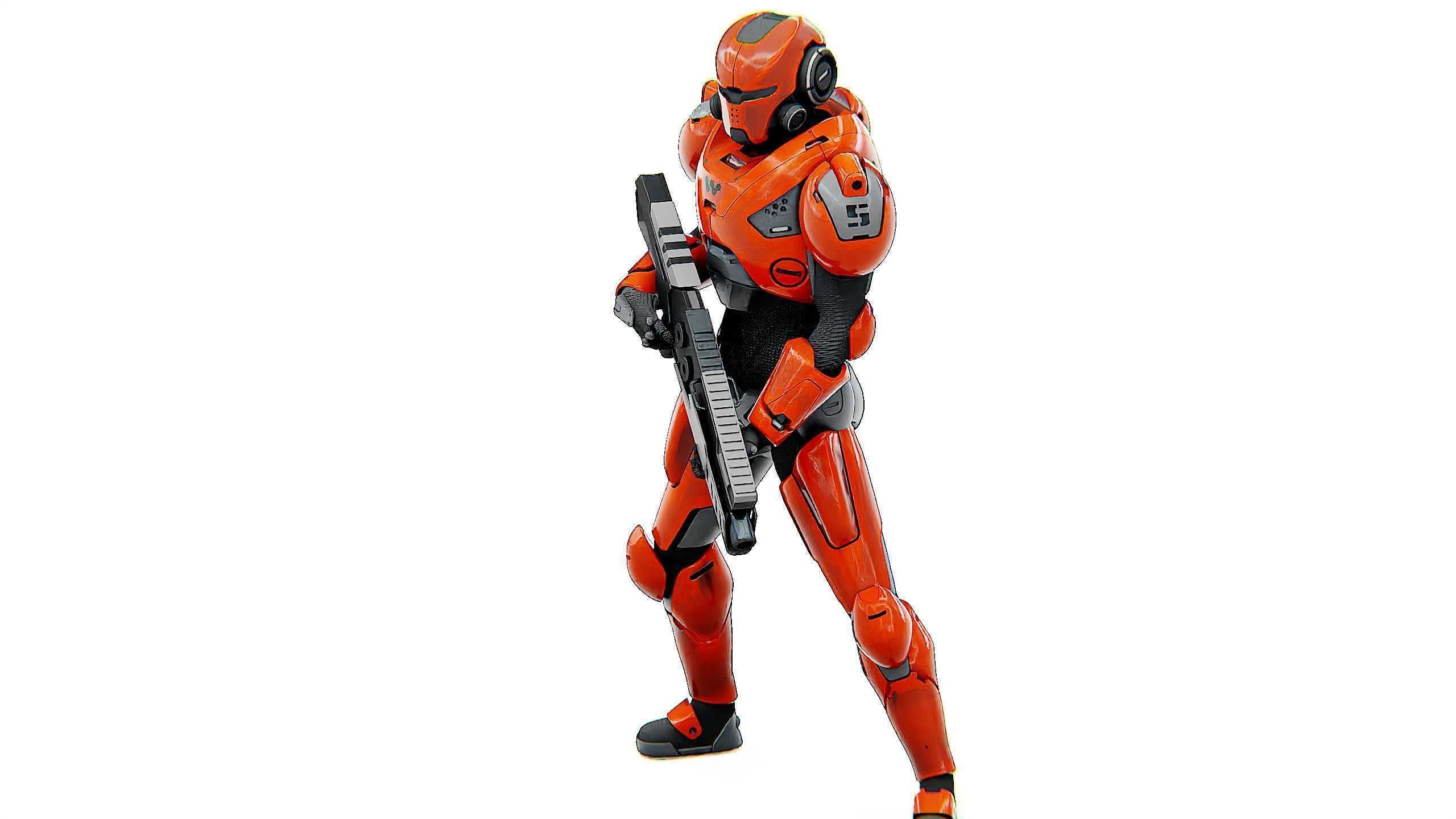 CYBER SOLDIER F-3000 Rigged for Unreal Engine - Unity - MIXAMO  3D model_18