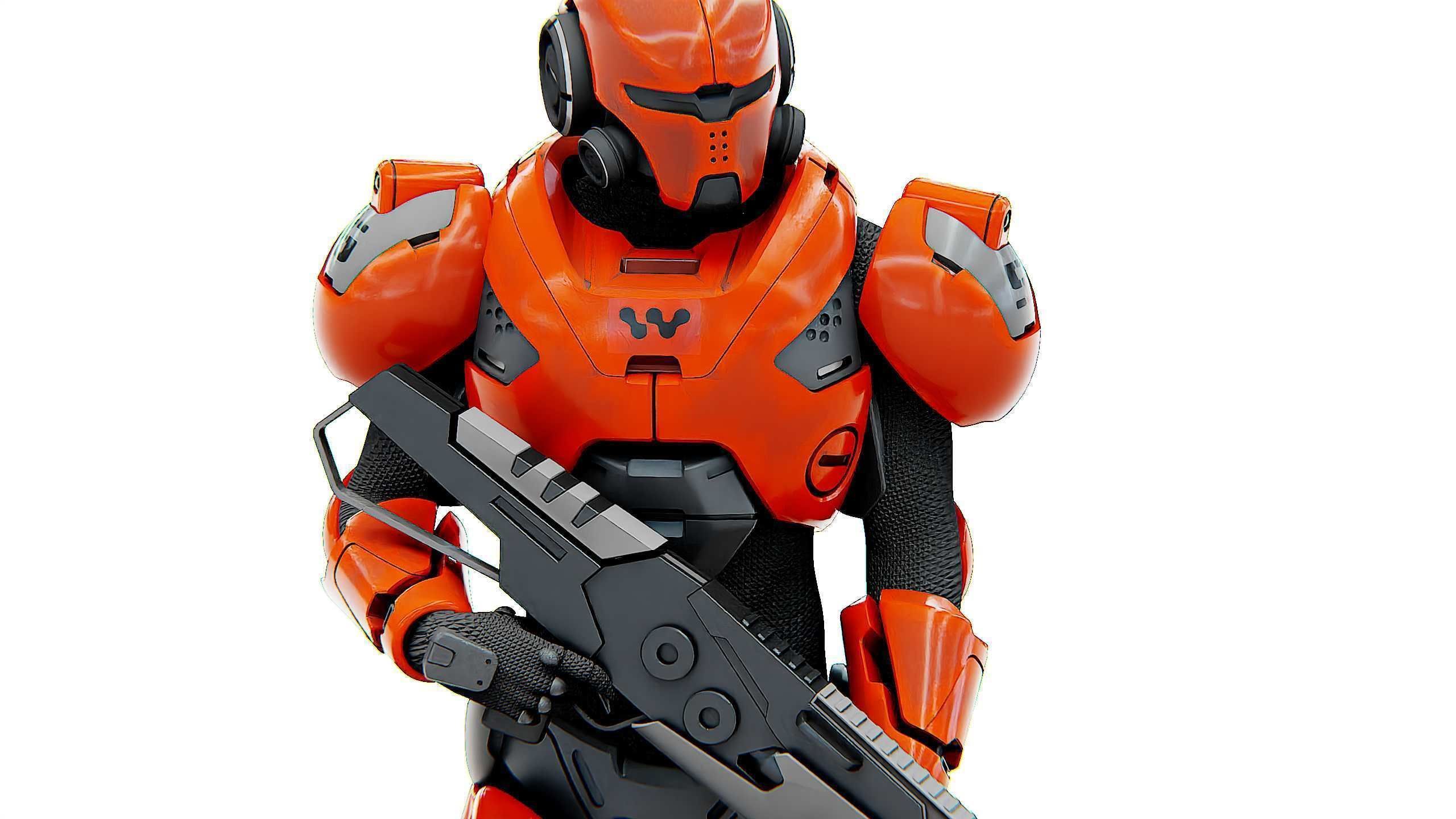 CYBER SOLDIER F-3000 Rigged for Unreal Engine - Unity - MIXAMO  3D model_21