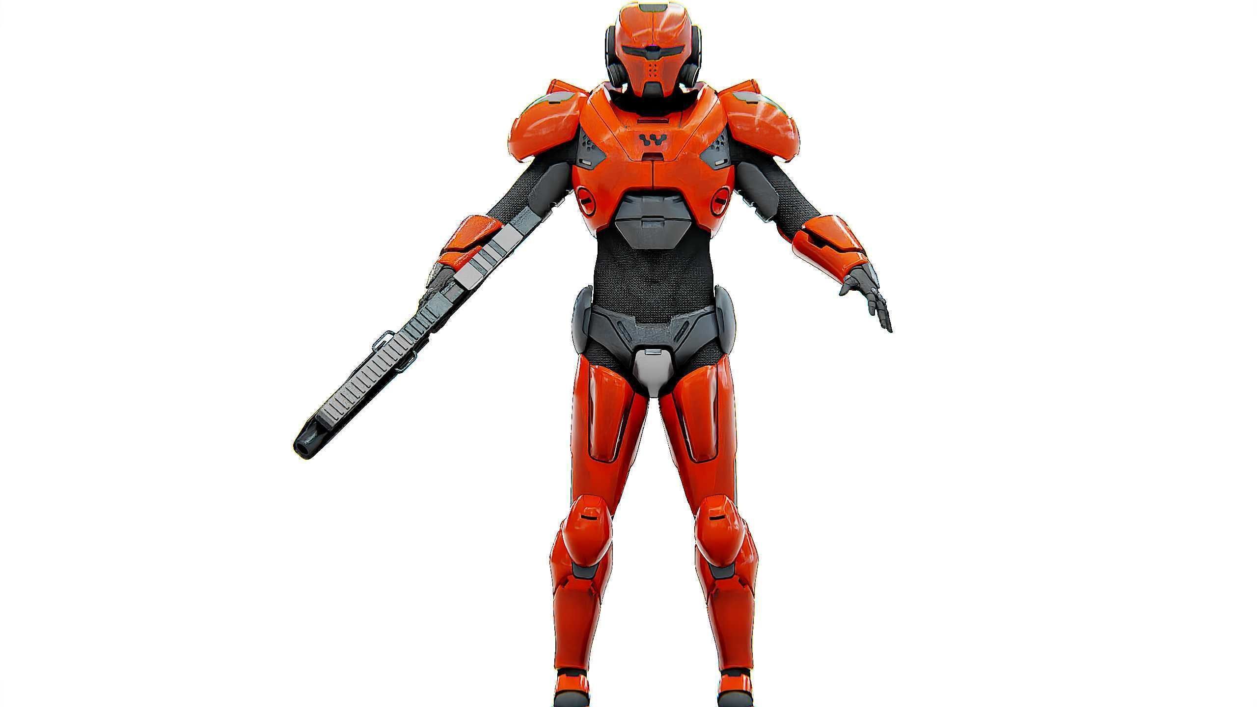 CYBER SOLDIER F-3000 Rigged for Unreal Engine - Unity - MIXAMO  3D model_30