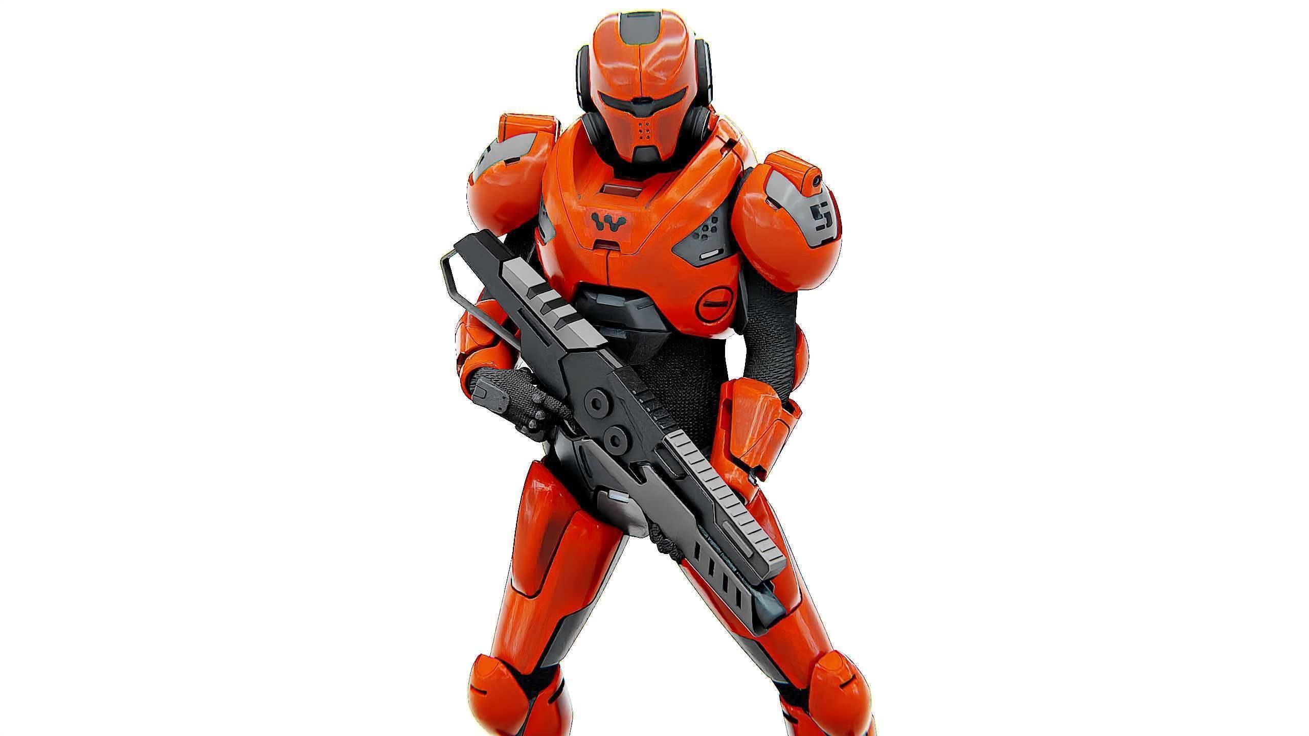 CYBER SOLDIER F-3000 Rigged for Unreal Engine - Unity - MIXAMO  3D model_20