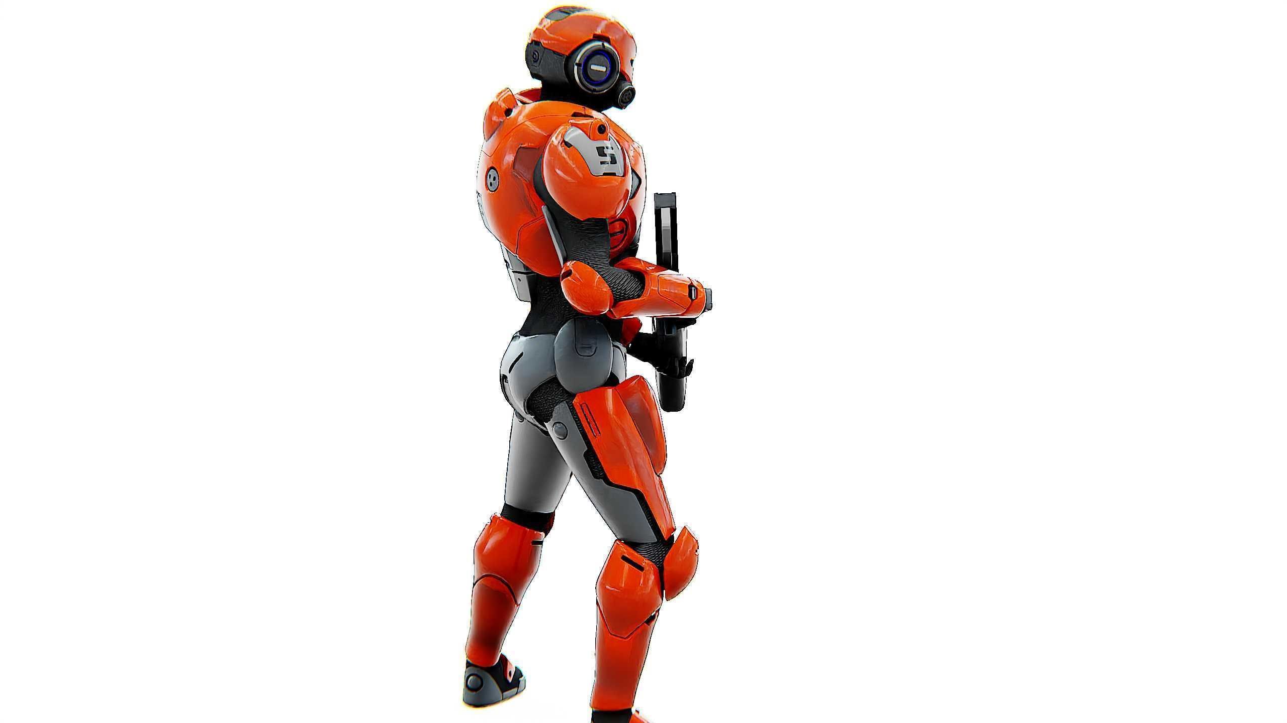 CYBER SOLDIER F-3000 Rigged for Unreal Engine - Unity - MIXAMO  3D model_8