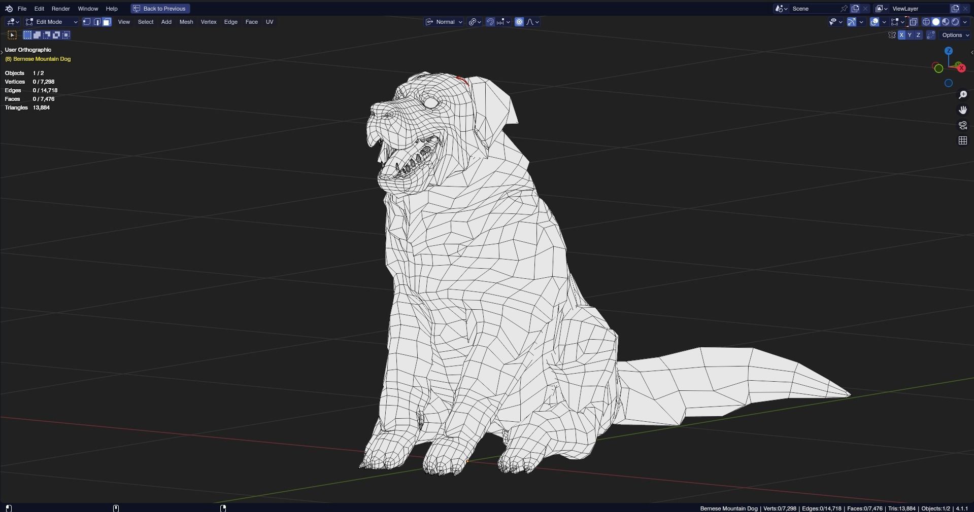 Low poly - Stylized dog - Bernese Mountain Dog Low-poly 3D model_6