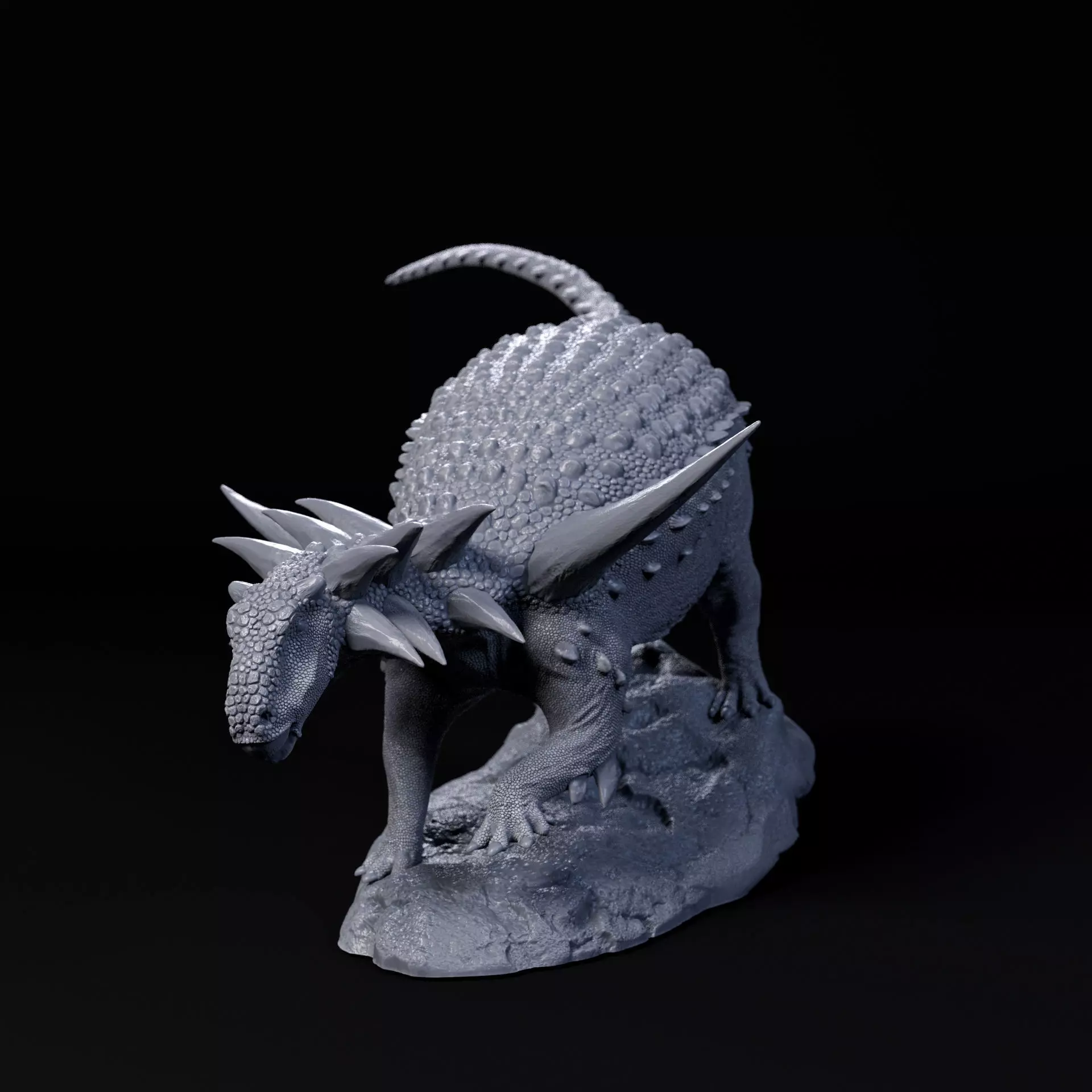 Sauropelta going down 1-35 scale pre-supported armoured dinosaur 3D print model_0