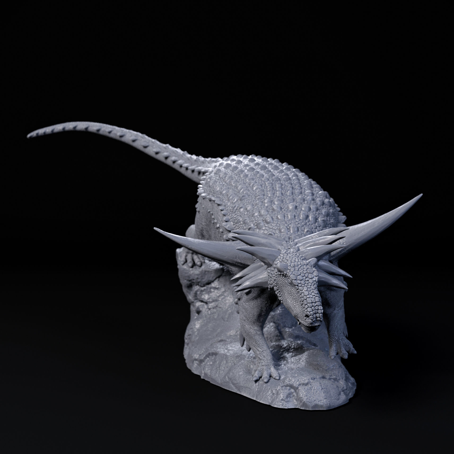 Sauropelta going down 1-35 scale pre-supported armoured dinosaur 3D print model_3