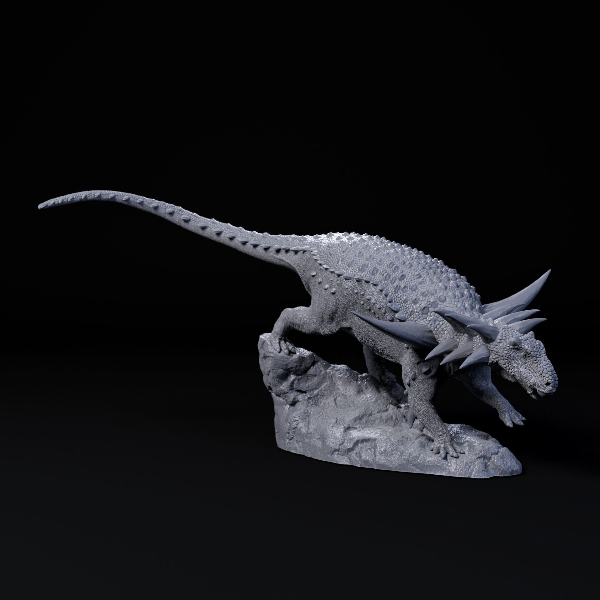 Sauropelta going down 1-35 scale pre-supported armoured dinosaur 3D print model_2