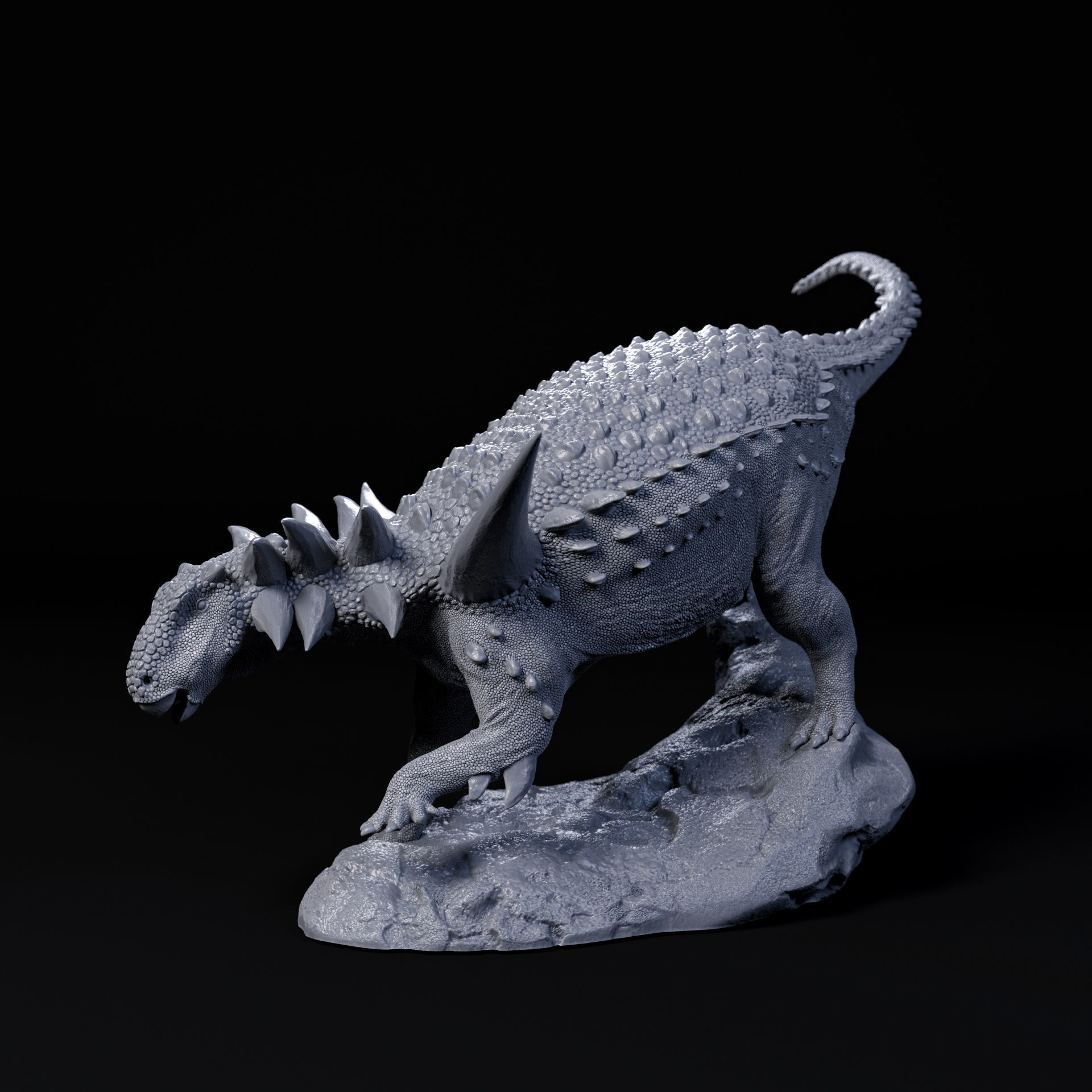 Sauropelta going down 1-35 scale pre-supported armoured dinosaur 3D print model_1