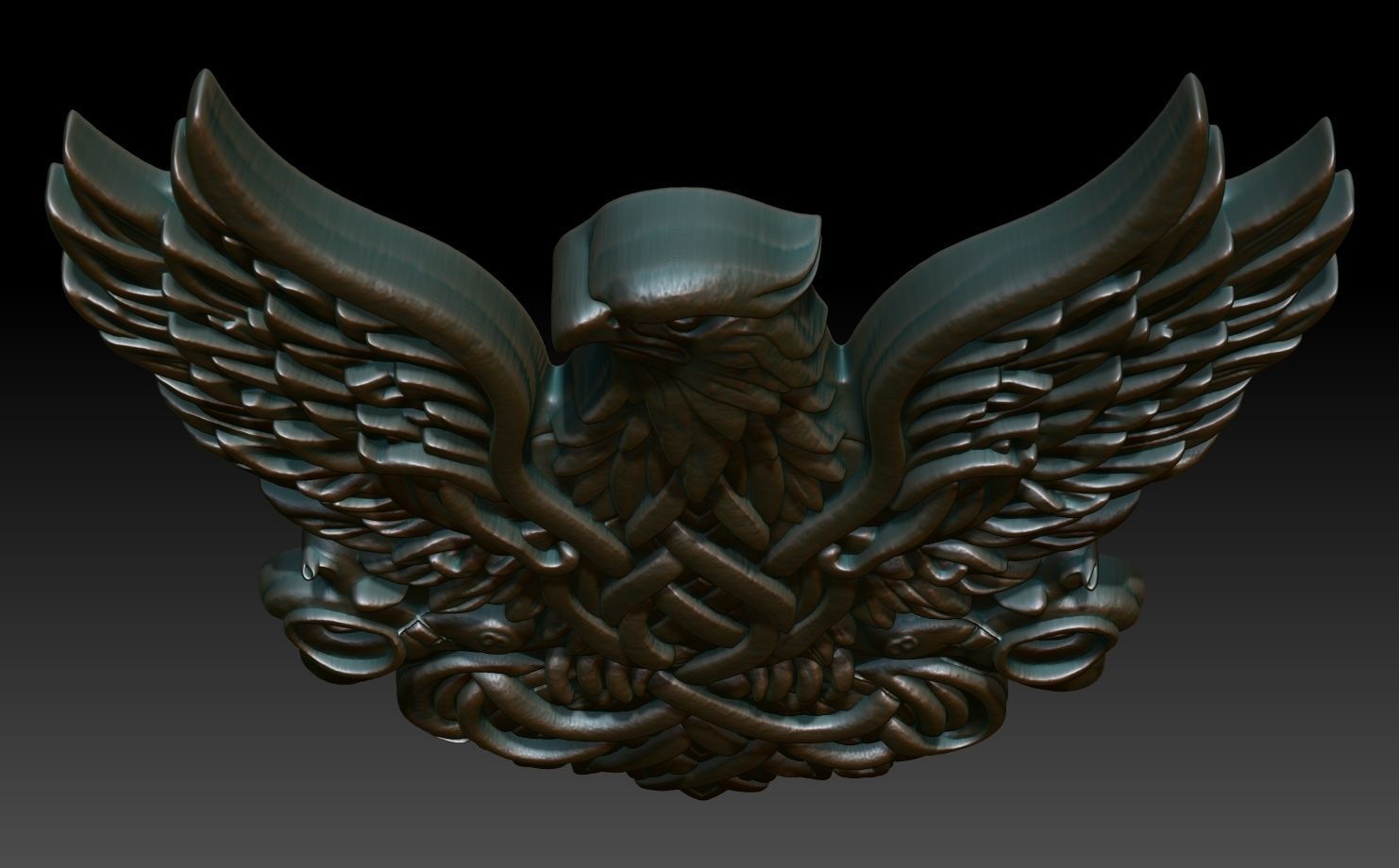 Celtic Eagle basrelief 17 240612 3D print model_3