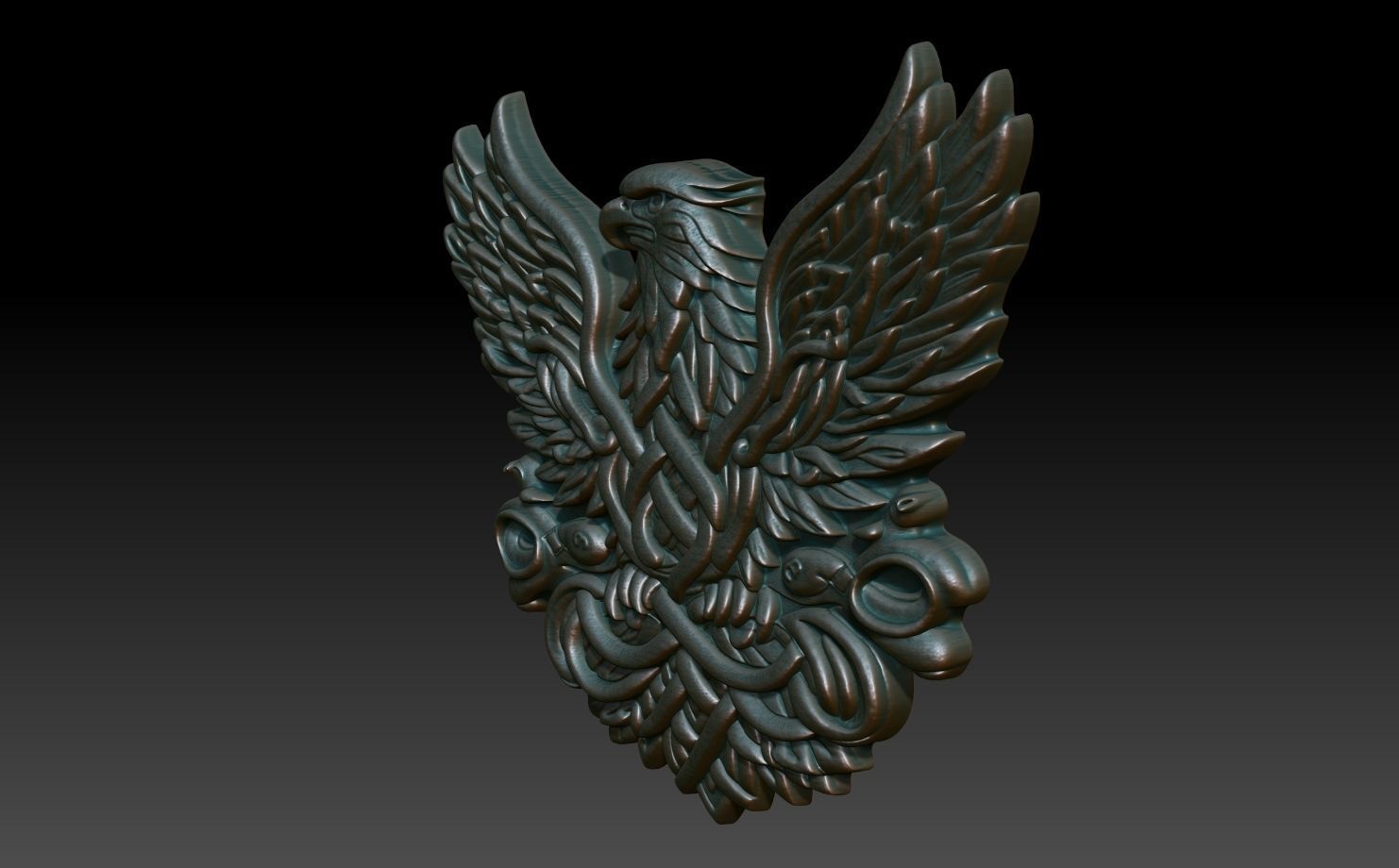 Celtic Eagle basrelief 17 240612 3D print model_1