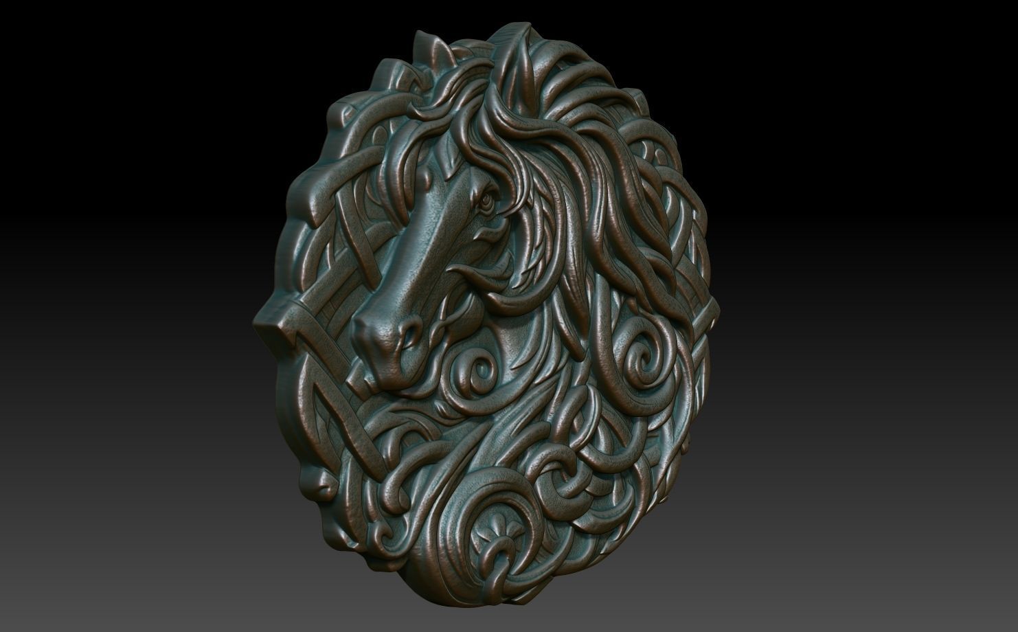 Celtic Horse basrelief 15 240612 3D print model_2