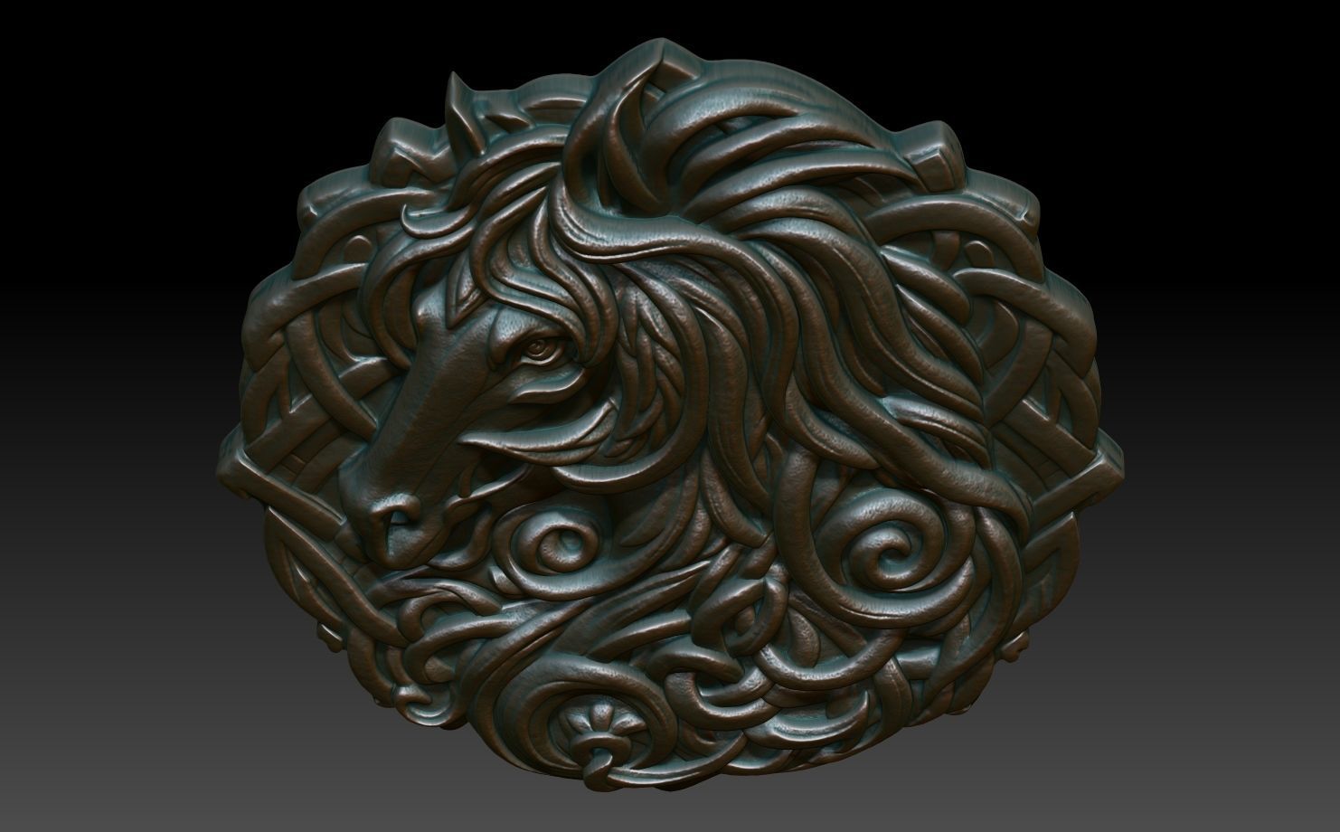Celtic Horse basrelief 15 240612 3D print model_3