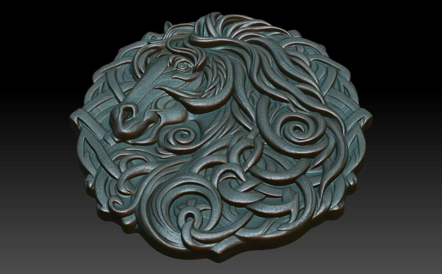 Celtic Horse basrelief 15 240612 3D print model_4