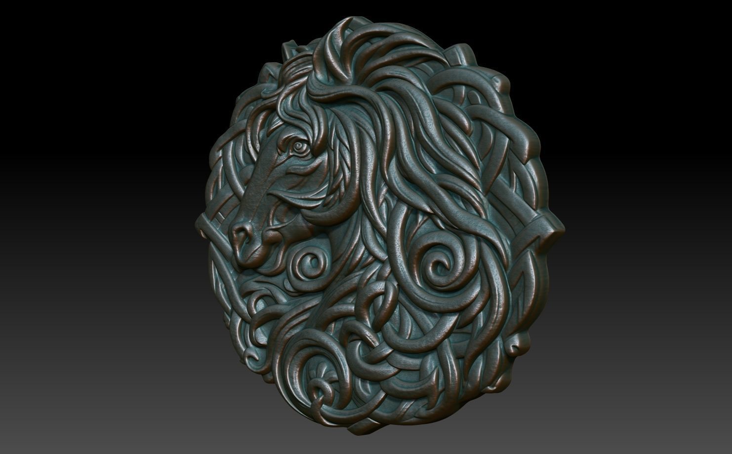 Celtic Horse basrelief 15 240612 3D print model_1