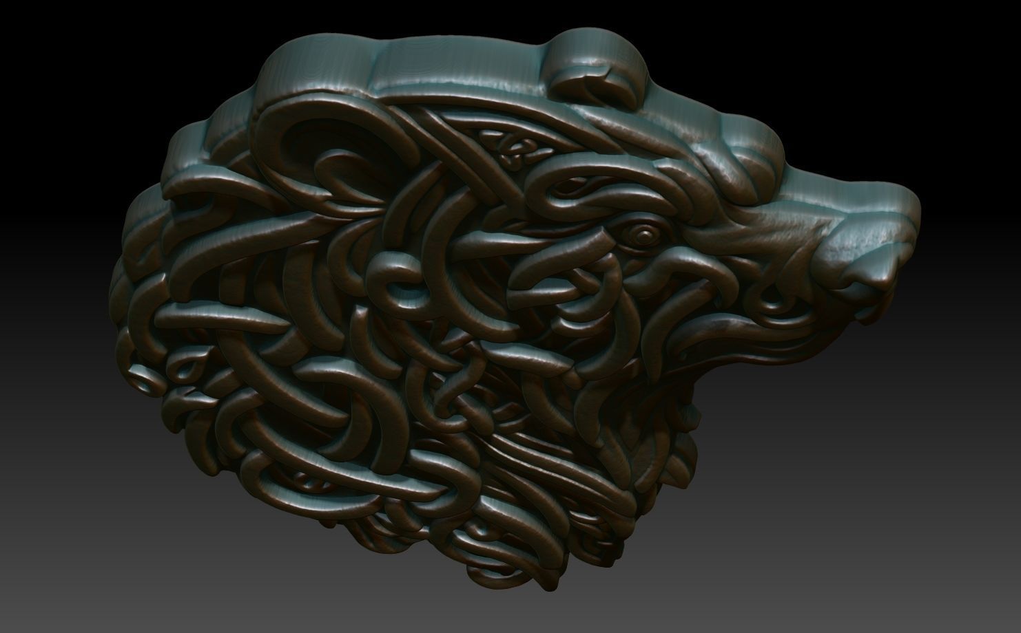 Celtic Bear basrelief 13 240612 3D print model_3