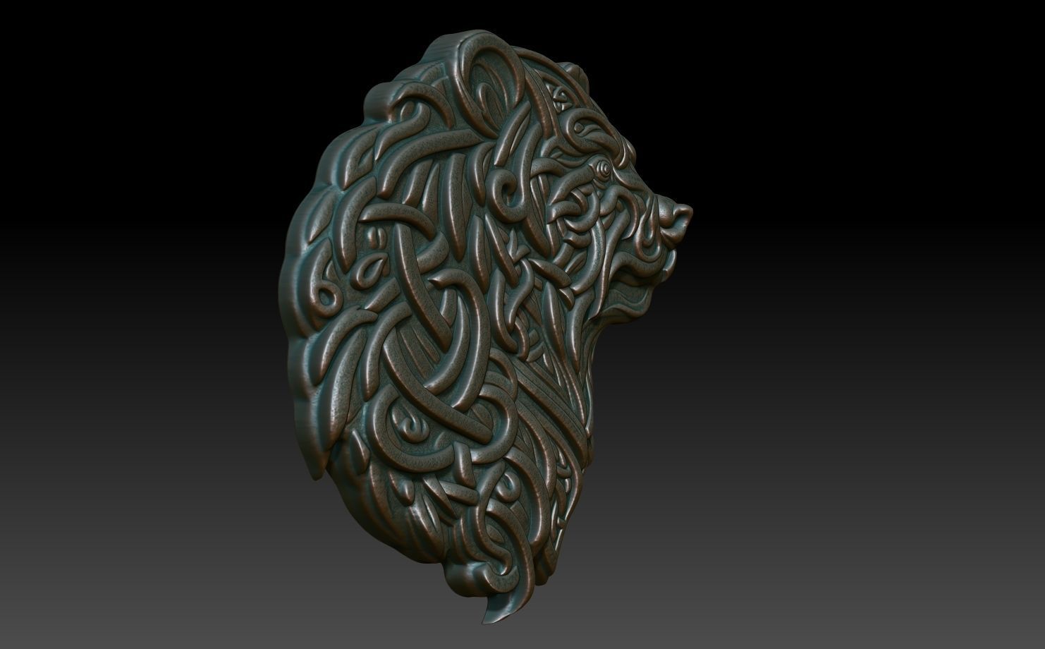 Celtic Bear basrelief 13 240612 3D print model_2